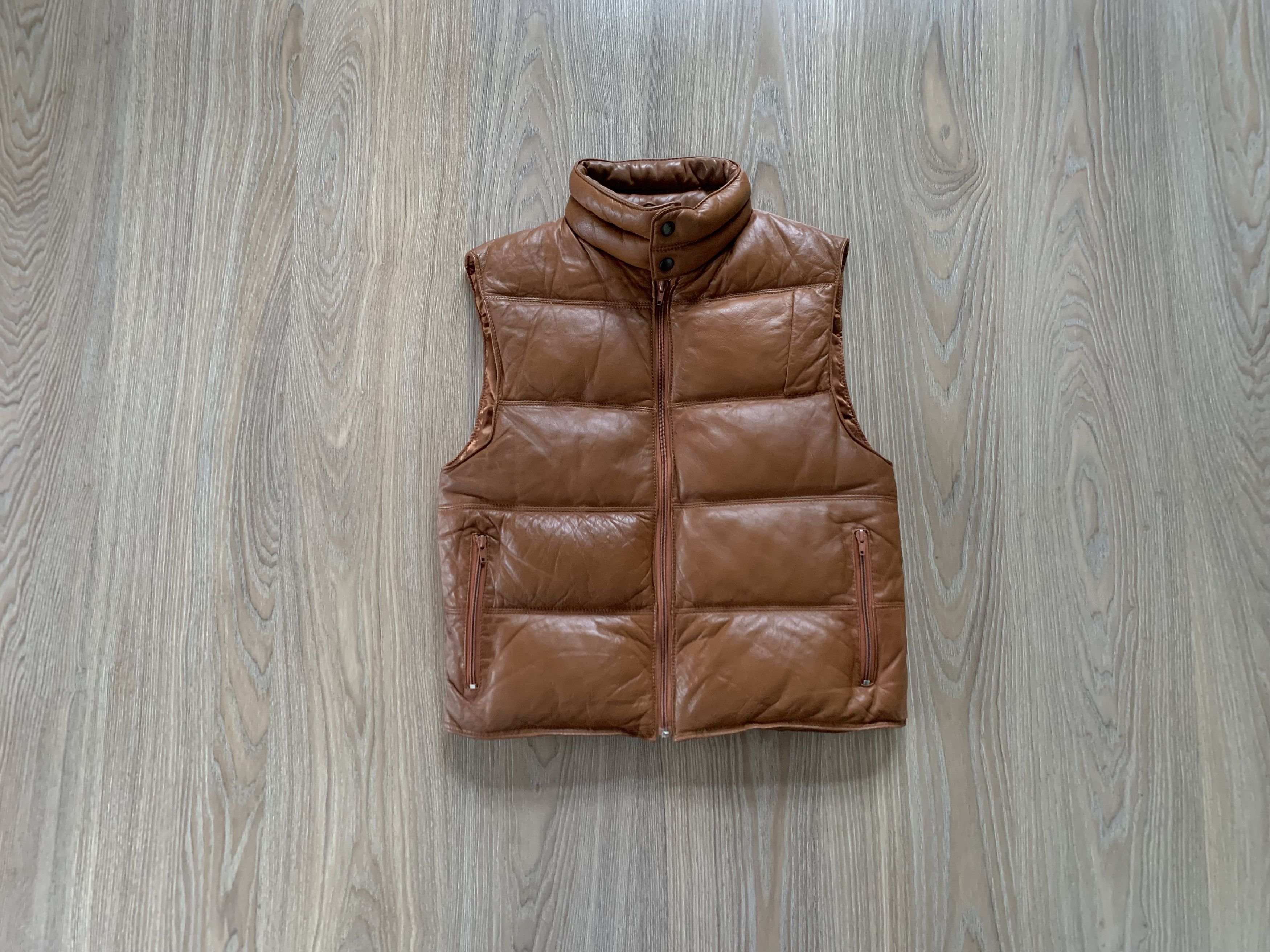 Other Vintage Phillippe Monet Brown Leather Down Vest Size US XS / EU 42 / 0 - 1 Thumbnail