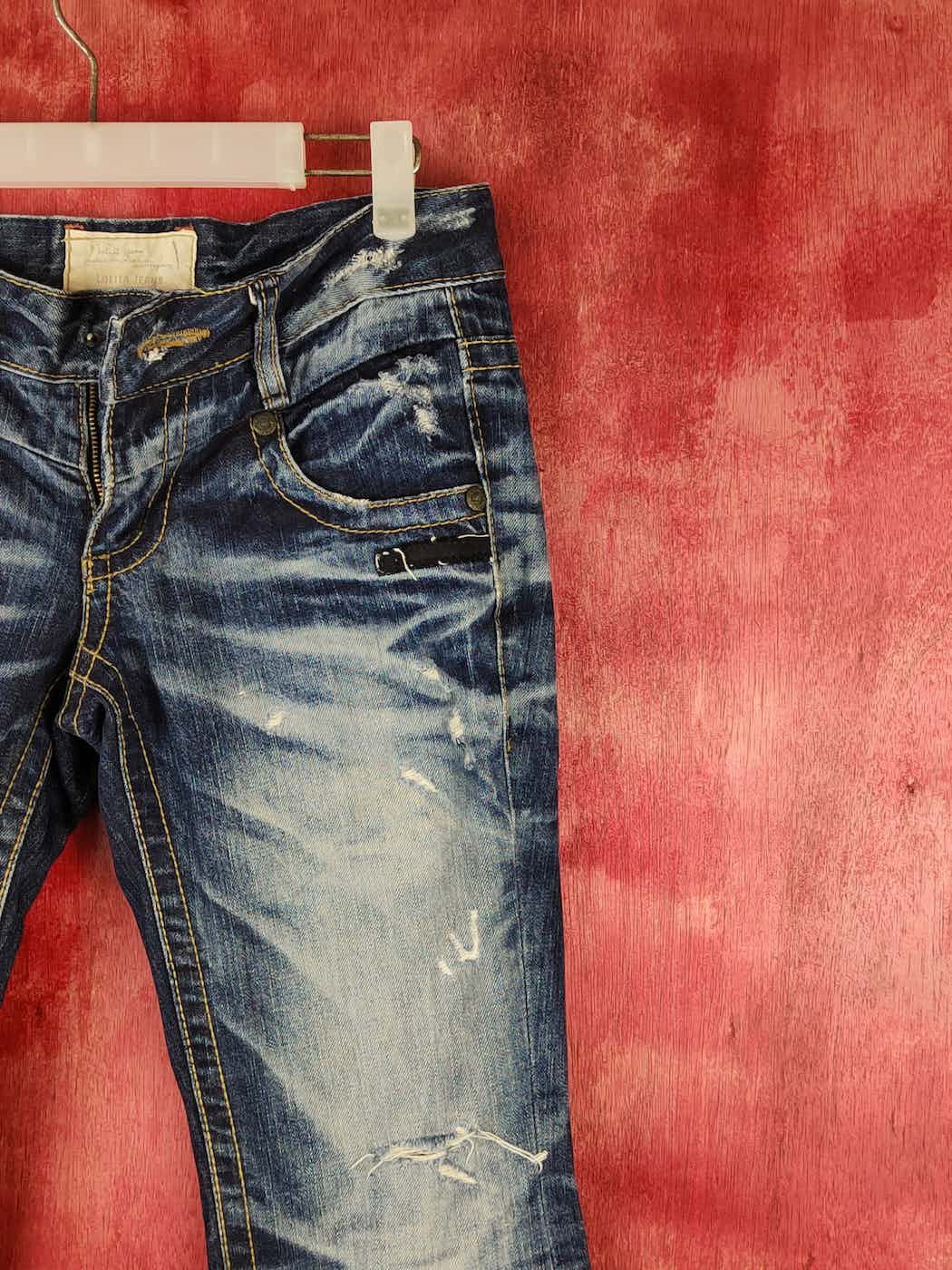 If Six Was Nine DL Lolita Distressed faded ripped Bootcut jeans Denim #S1539 Size 28" / US 6 / IT 42 - 18 Thumbnail