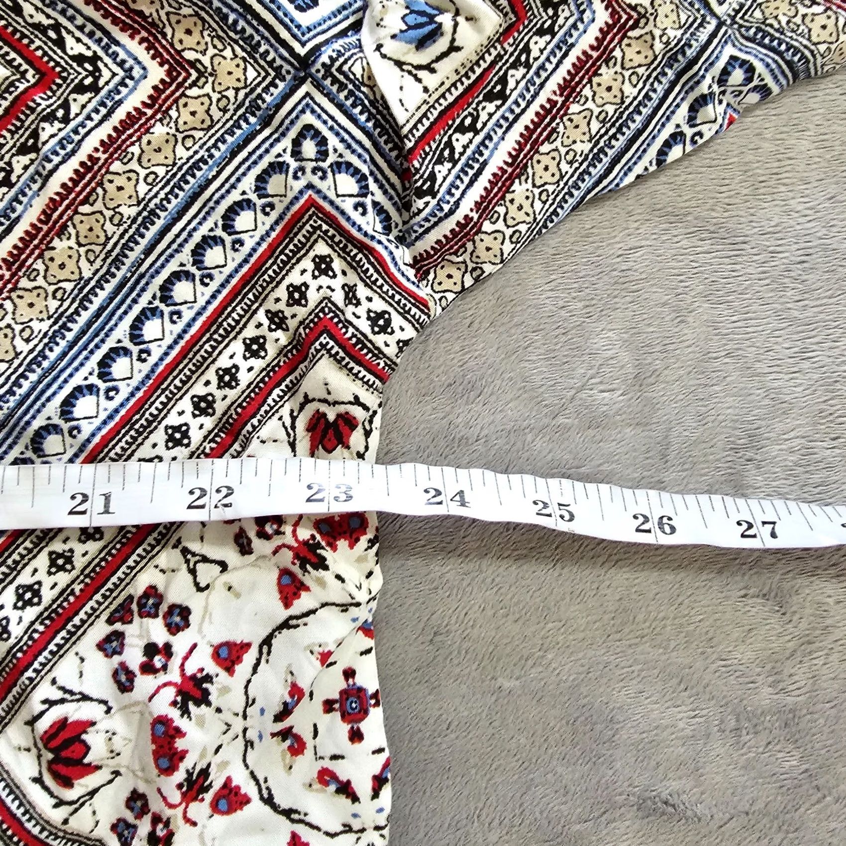 J. Jill J. Jill Top Shirt Womens Large Petite White Red Bandana Round Neck 3/4 Sleeve Blouse Womens Size L / US 10 / IT 46 - 5 Thumbnail