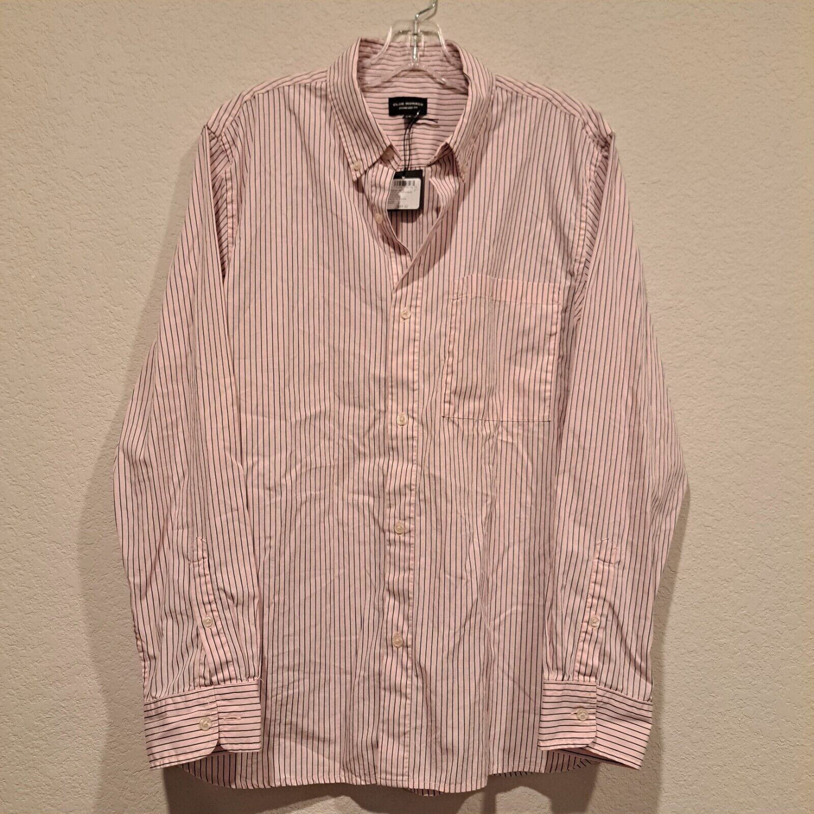 Club Monaco Club Monaco Thin Stripe Poplin Shirt Pink Men's Sz Large NWT Size US L / EU 52-54 / 3 - 3 Thumbnail