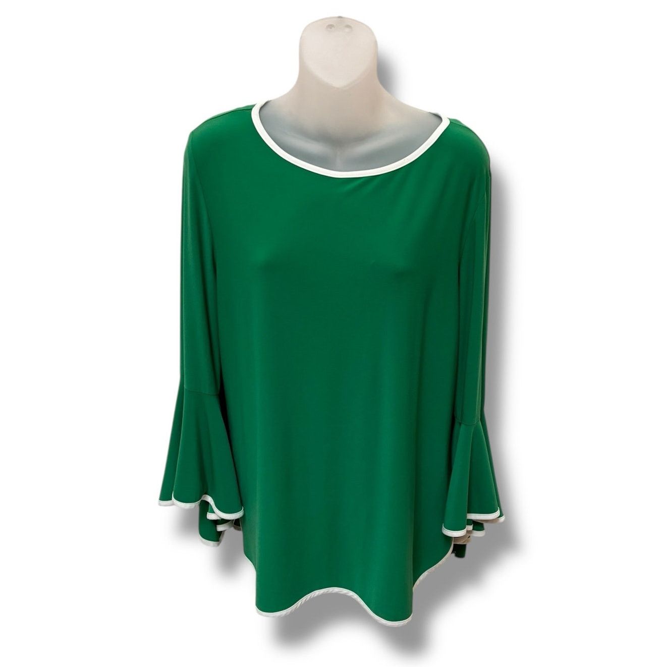 Other Sam & Jess Womens Contrast Trim Bell Sleeve Blouse NEW Size XL / US 12-14 / IT 48-50 - 2 Thumbnail
