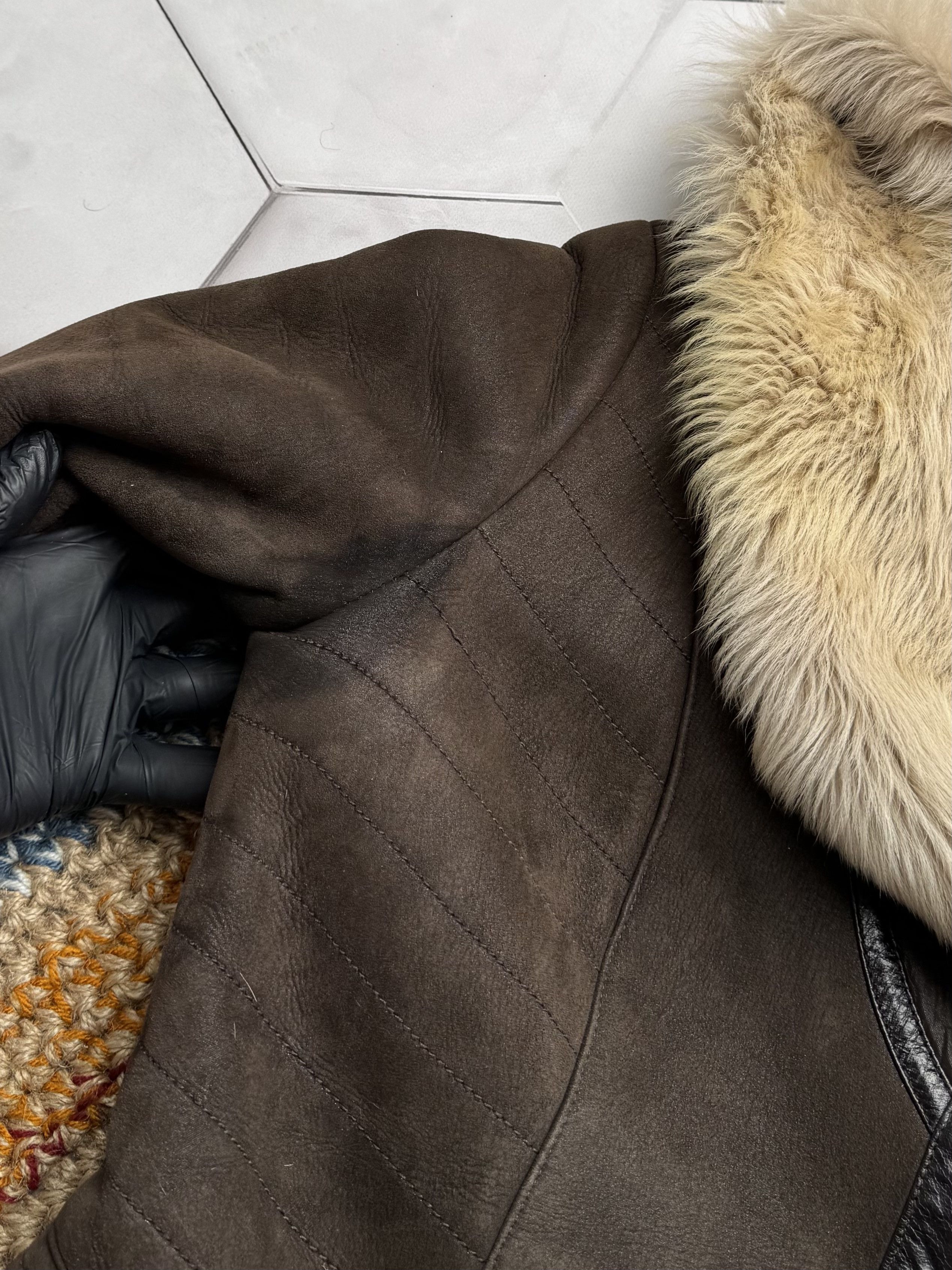 Japanese Brand Vintage Real Sheepskin Hooded Coat (E4) Size M / US 6-8 / IT 42-44 - 7 Thumbnail