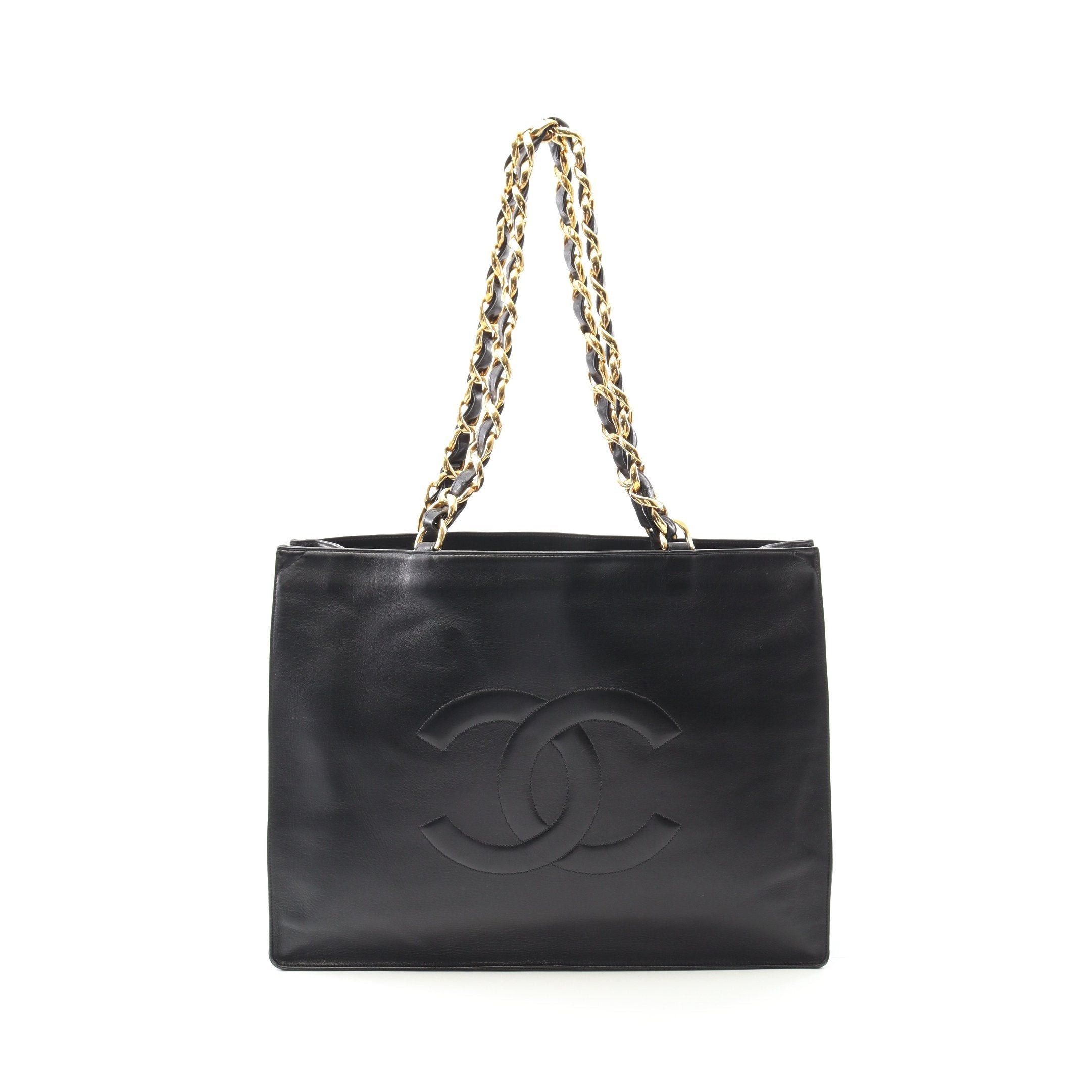 Chanel Chanel Big Coco Mark Chain Shoulder Bag Tote Leather Black Gold Hardware Size ONE SIZE - 1 Thumbnail