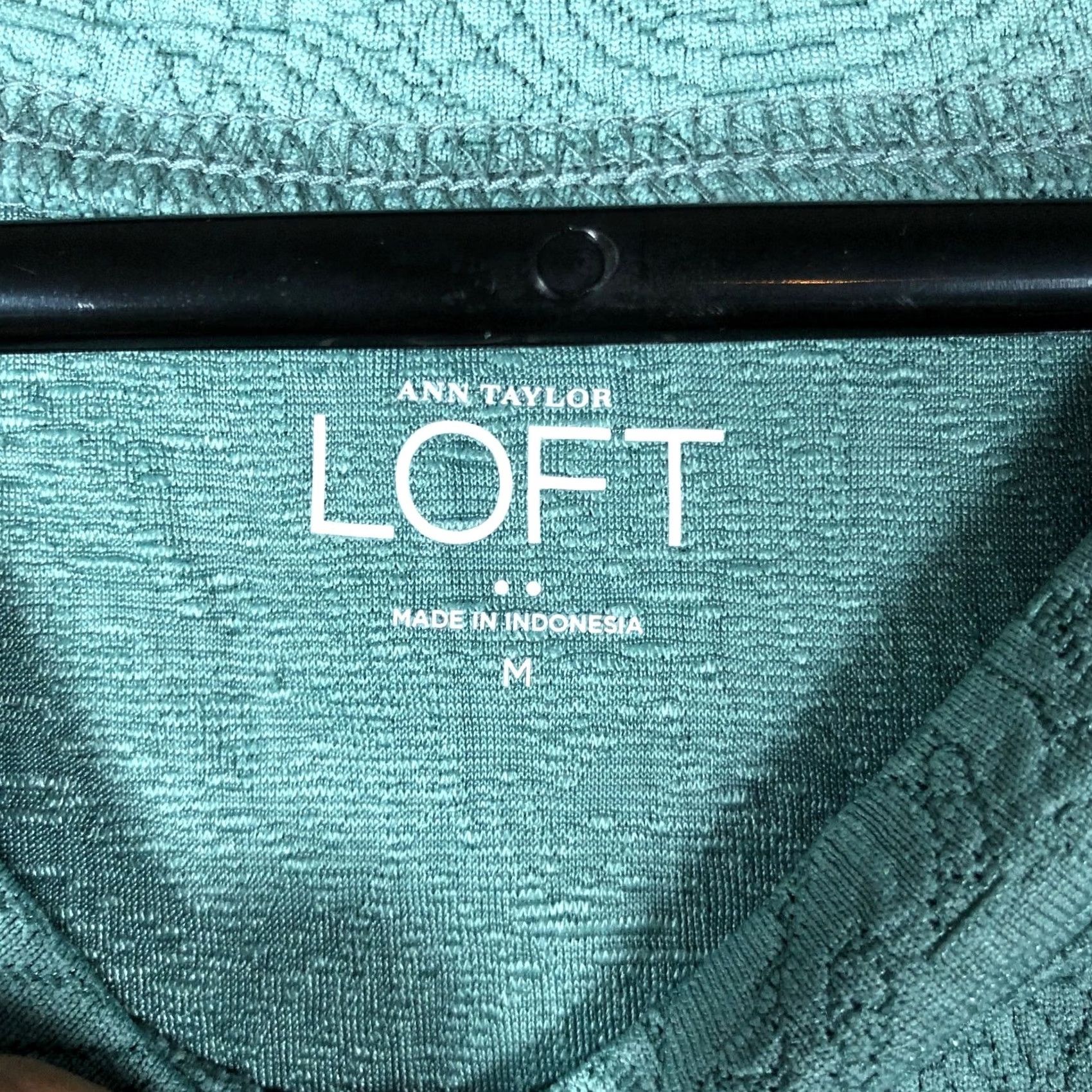 Loft LOFT Womens Blouse Short Sleeve Green Blue Textured Crew Neck M Size M / US 6-8 / IT 42-44 - 6 Thumbnail