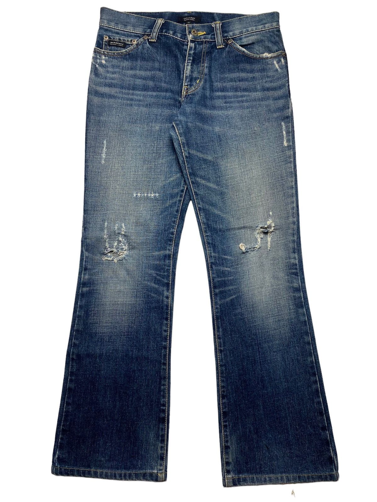Burberry 2000s Burberry - Flared Distressed Denim Size US 30 / EU 46 - 1 Thumbnail