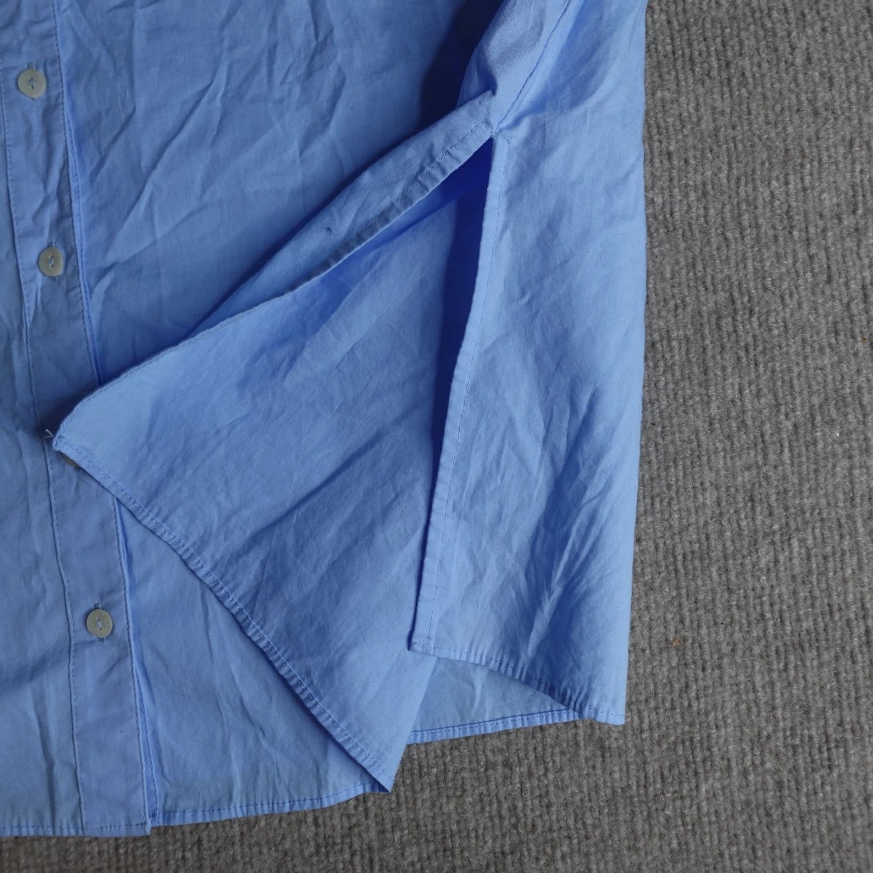 Free People Free People Shirt Womens Medium Blue Wedgewood Short Sleeve Button-Up Casual Spring Summer Women’s Size M / US 6-8 / IT 42-44 - 4 Thumbnail