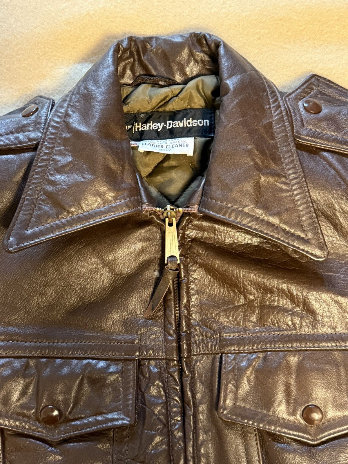 Harley Davidson Harley Davidson AMC Cavalier Leather Trucker/Moto Jacket 36 Size US XXS / EU 40 - 15 Thumbnail