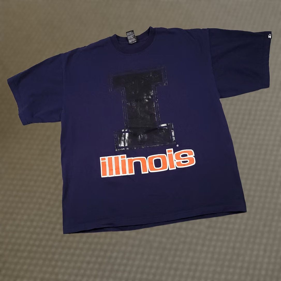 Starter Starter Team University Of Illinois Illini T-Shirt Mens XL Blue Big Logo NCAA Size US XL / EU 56 / 4 - 1 Thumbnail