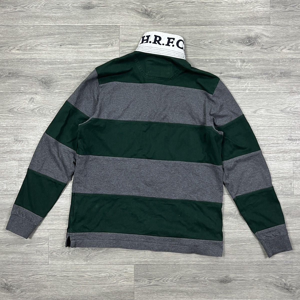 Hackett Hackett London Striped Rugby Polo Shirt Grey/Green Men’s szL Size US L / EU 52-54 / 3 - 6 Thumbnail