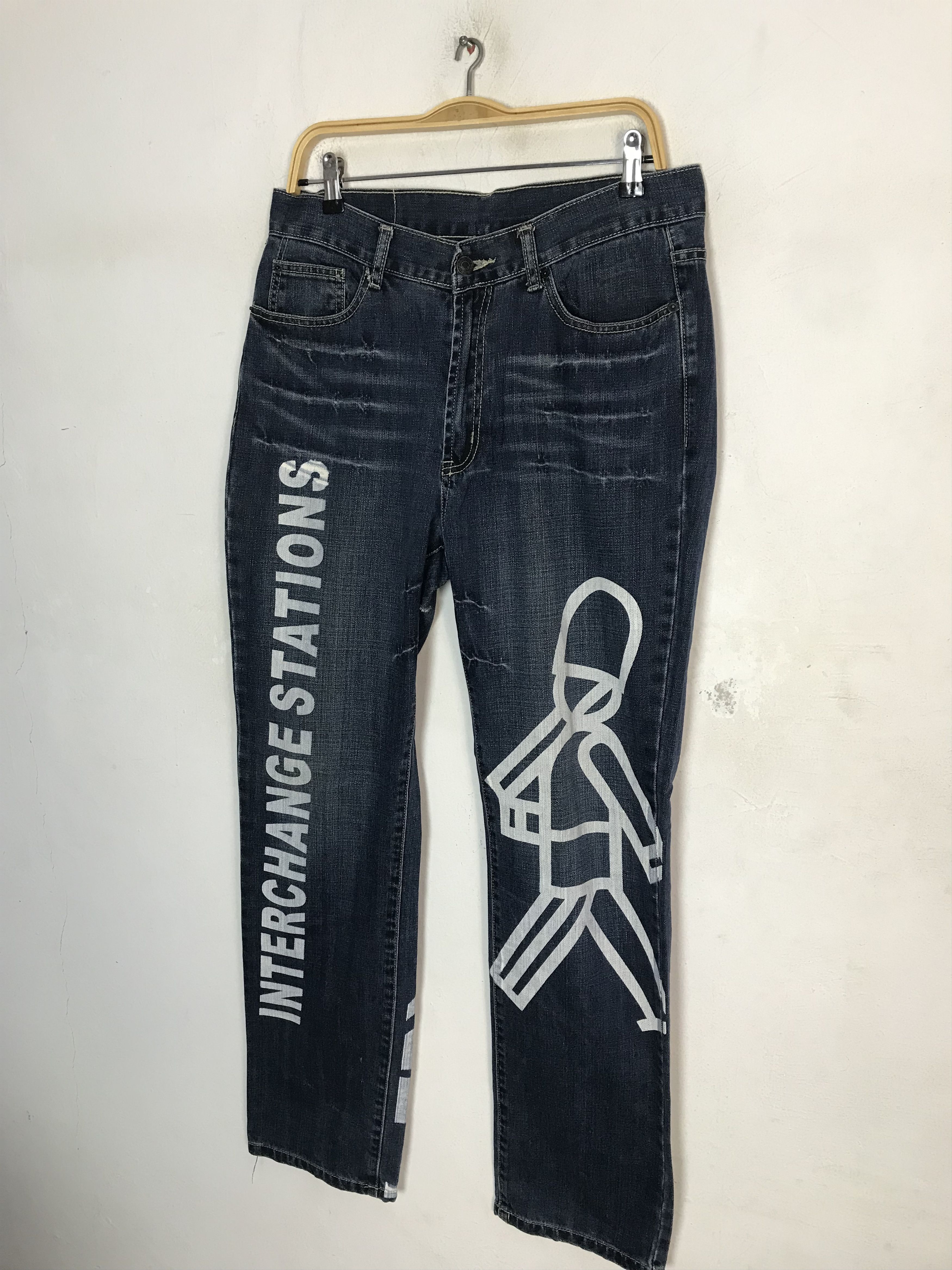 Other Solberry Complex Big Logo Printed Indigo Denim Jeans Size US 32 / EU 48 - 4 Thumbnail