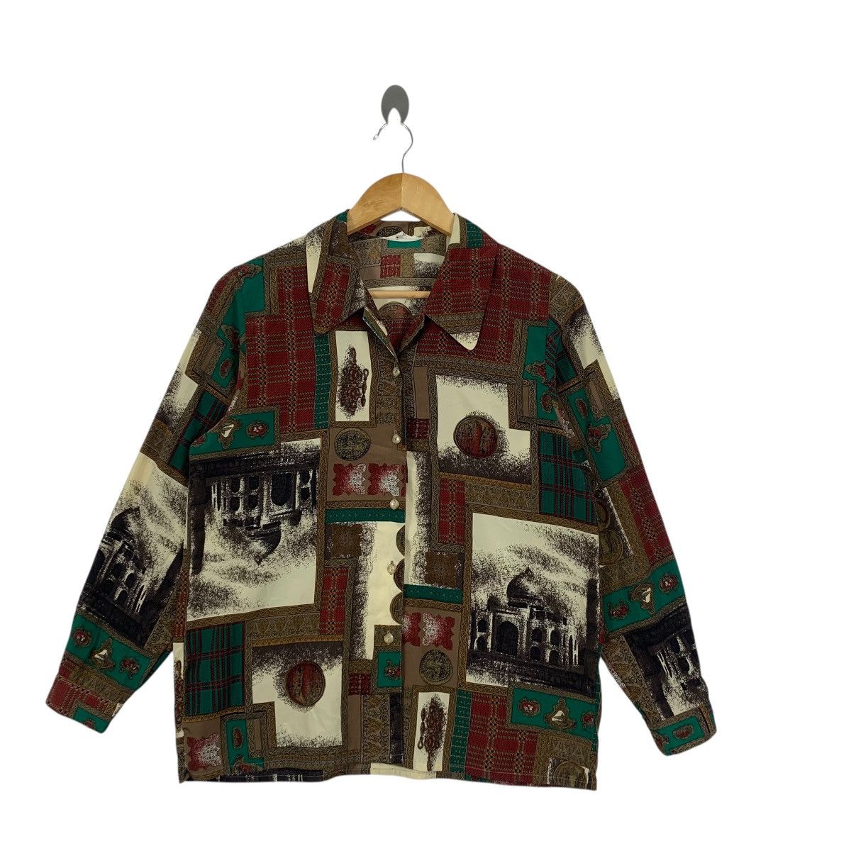 Vintage Vintage AMY PARIS Taj Mahal Painting Casual Tee Shirt Button Size M / US 6-8 / IT 42-44 - 4 Thumbnail