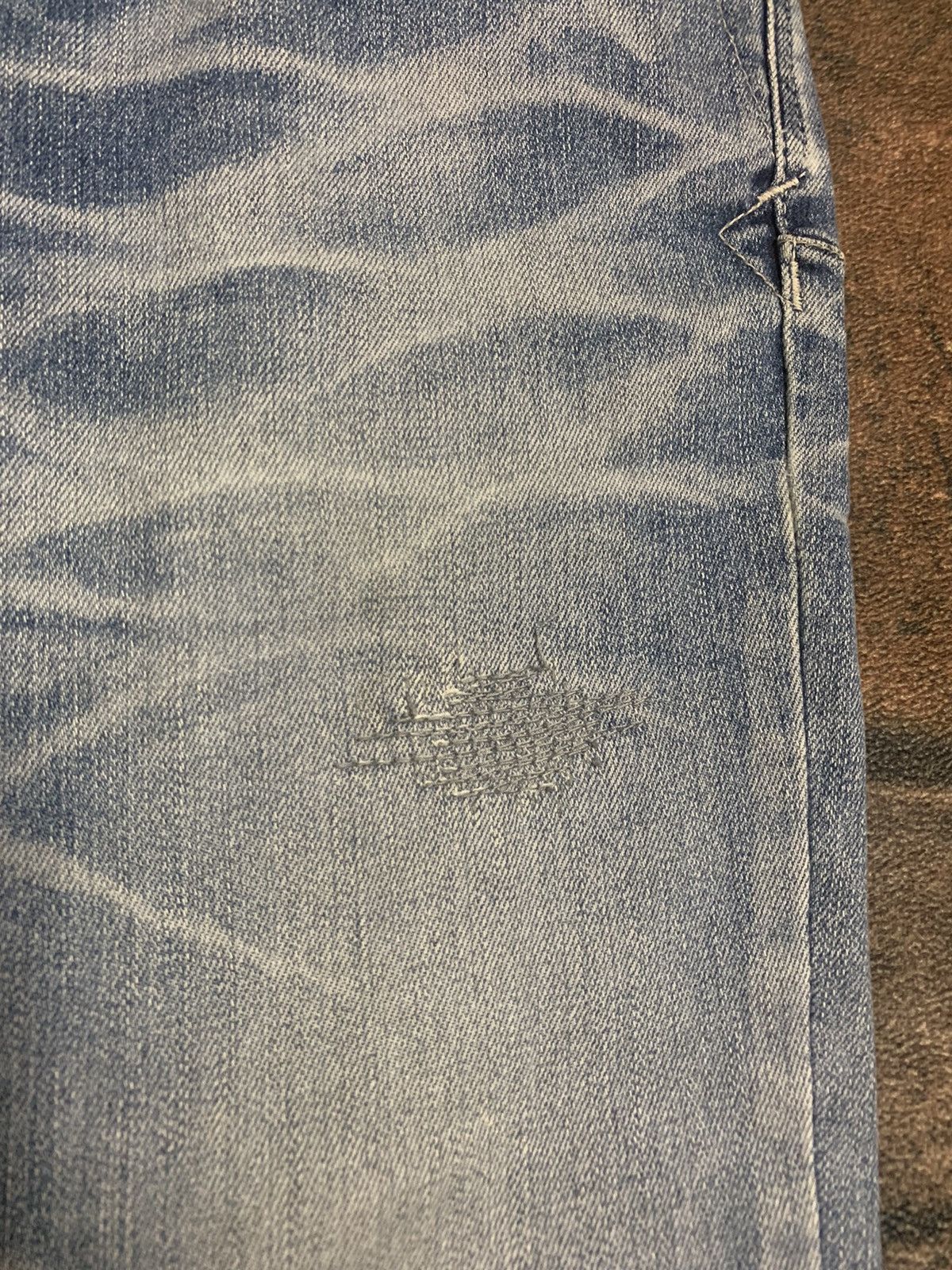 Japanese Brand × Tornado Mart TORNADO MART SLIM SKINNY WHISKERED BORO WASHED JAPANESE Size US 32 / EU 48 - 21 Thumbnail