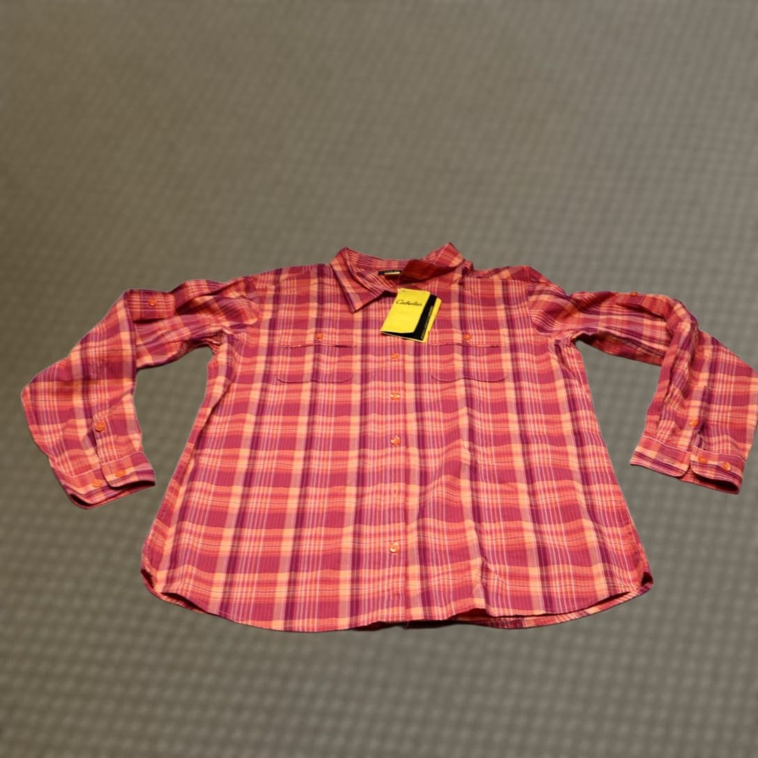 Vintage Cabela's Shirt Womens M Red Plaid Cobble Creek Long Sleeve Button Up NEW Size M / US 6-8 / IT 42-44 - 1 Thumbnail