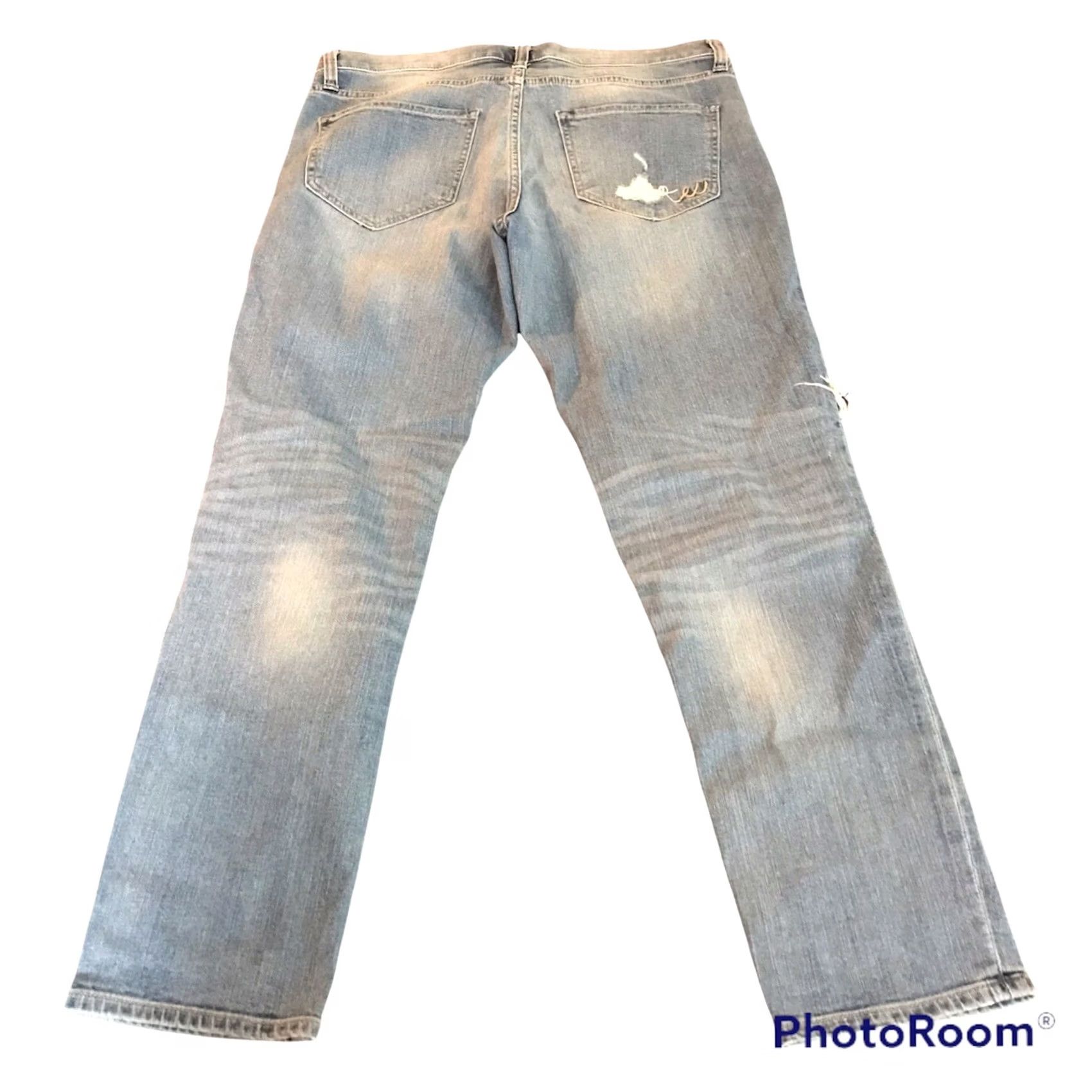 Express Express Jeans Womens Girlfriend Blue Stretch Denim 10 Distressed Destroyed Size 32" / US 10 / IT 46 - 3 Thumbnail