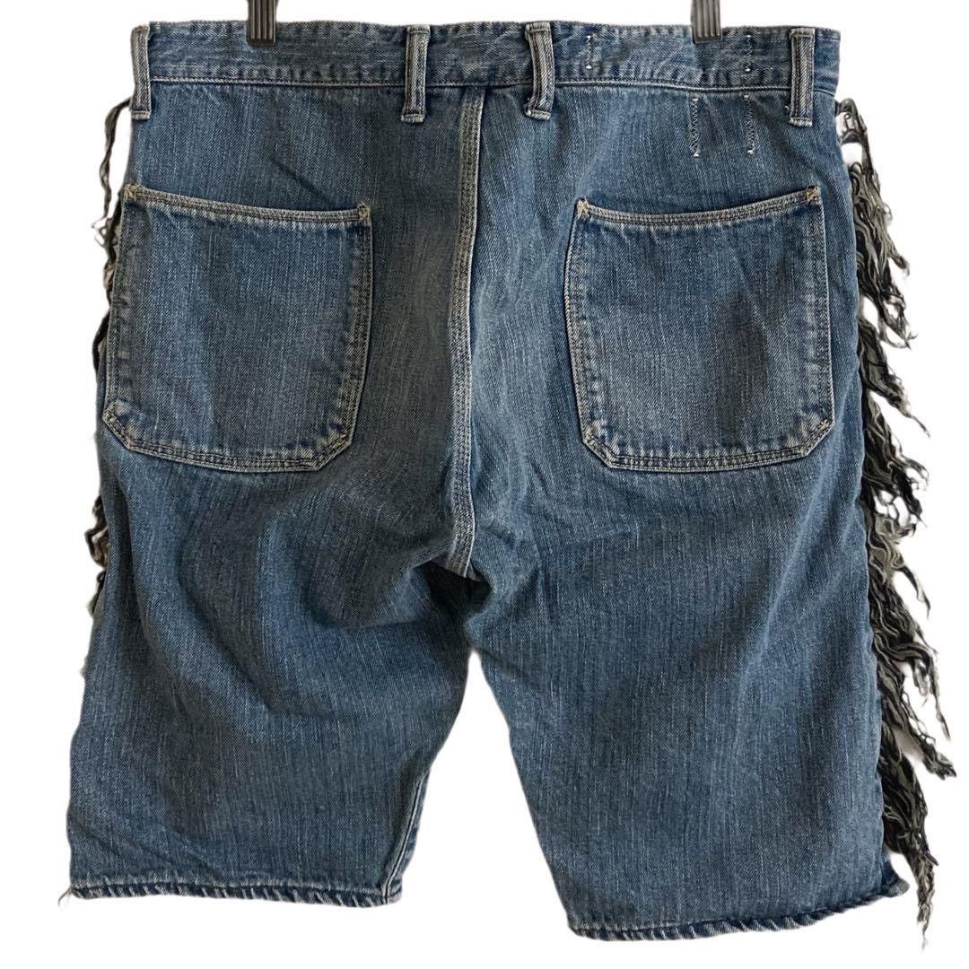 Kapital KAPITAL denim fringe Navajo shorts. Size US 36 / EU 52 - 2 Thumbnail