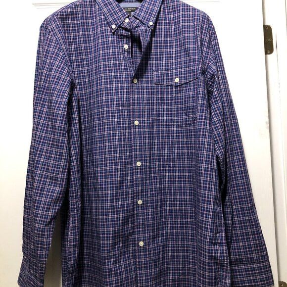 Banana Republic banana Republic men's purple cotton casual shirt size: XL Size US XL / EU 56 / 4 - 1 Thumbnail