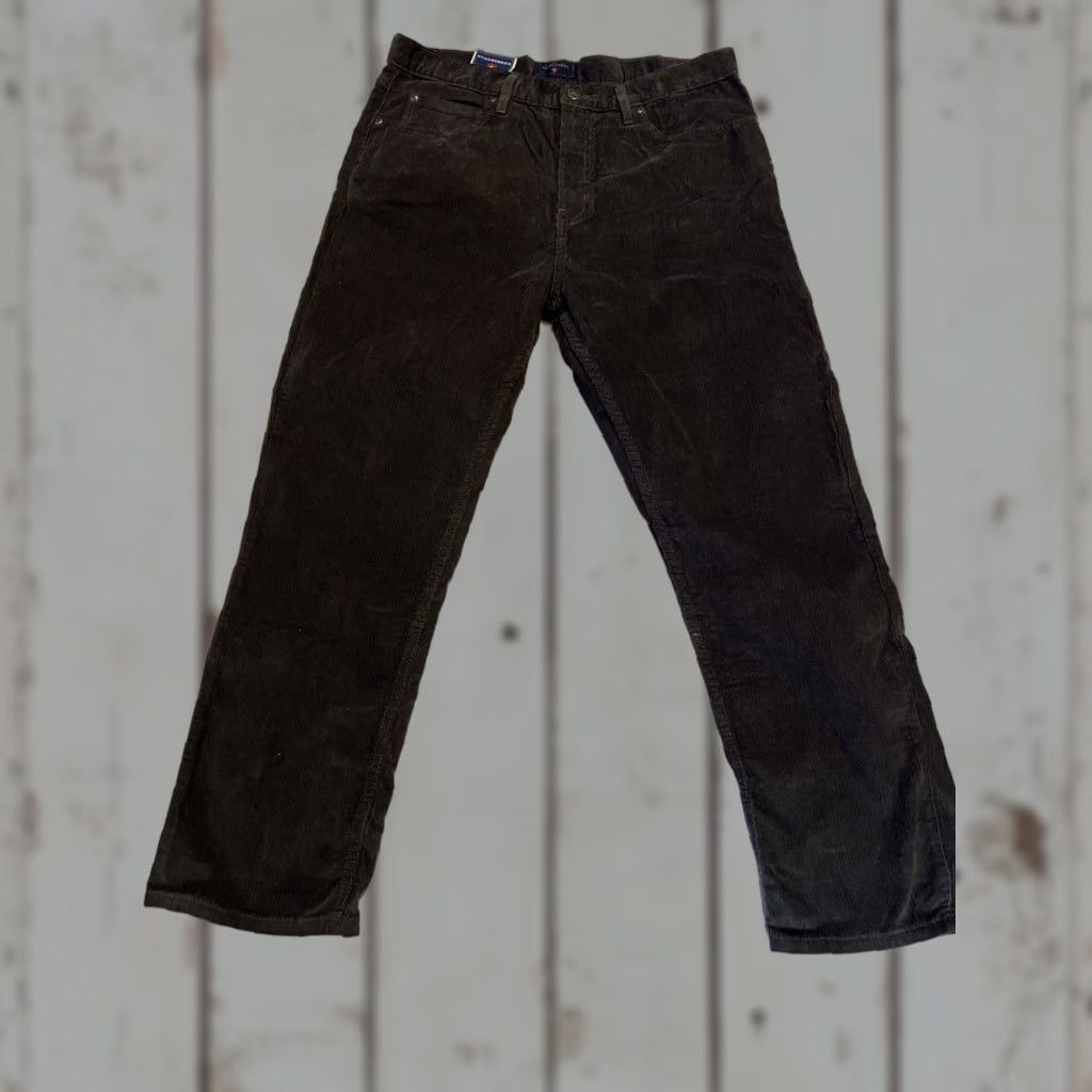 Vintage Saddlebred Mens Corduroy Pants - Flat Front Chino Cotton 36x30 Gray Regular Fit Vintage? No (No) Size US 36 / EU 52 - 1 Thumbnail