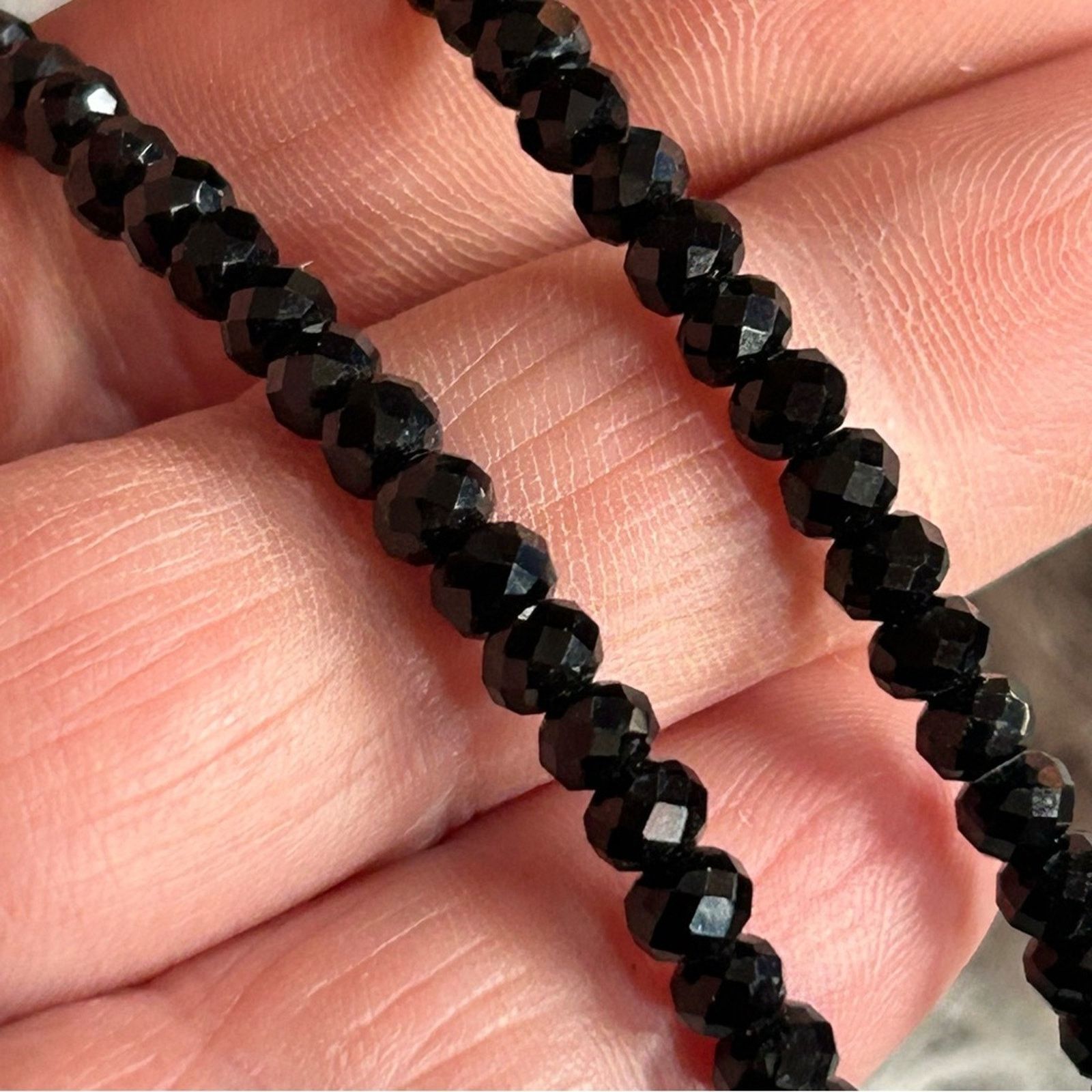 Handmade Handcrafted jet black rhondelle genuine pearl necklace Size ONE SIZE - 6 Thumbnail