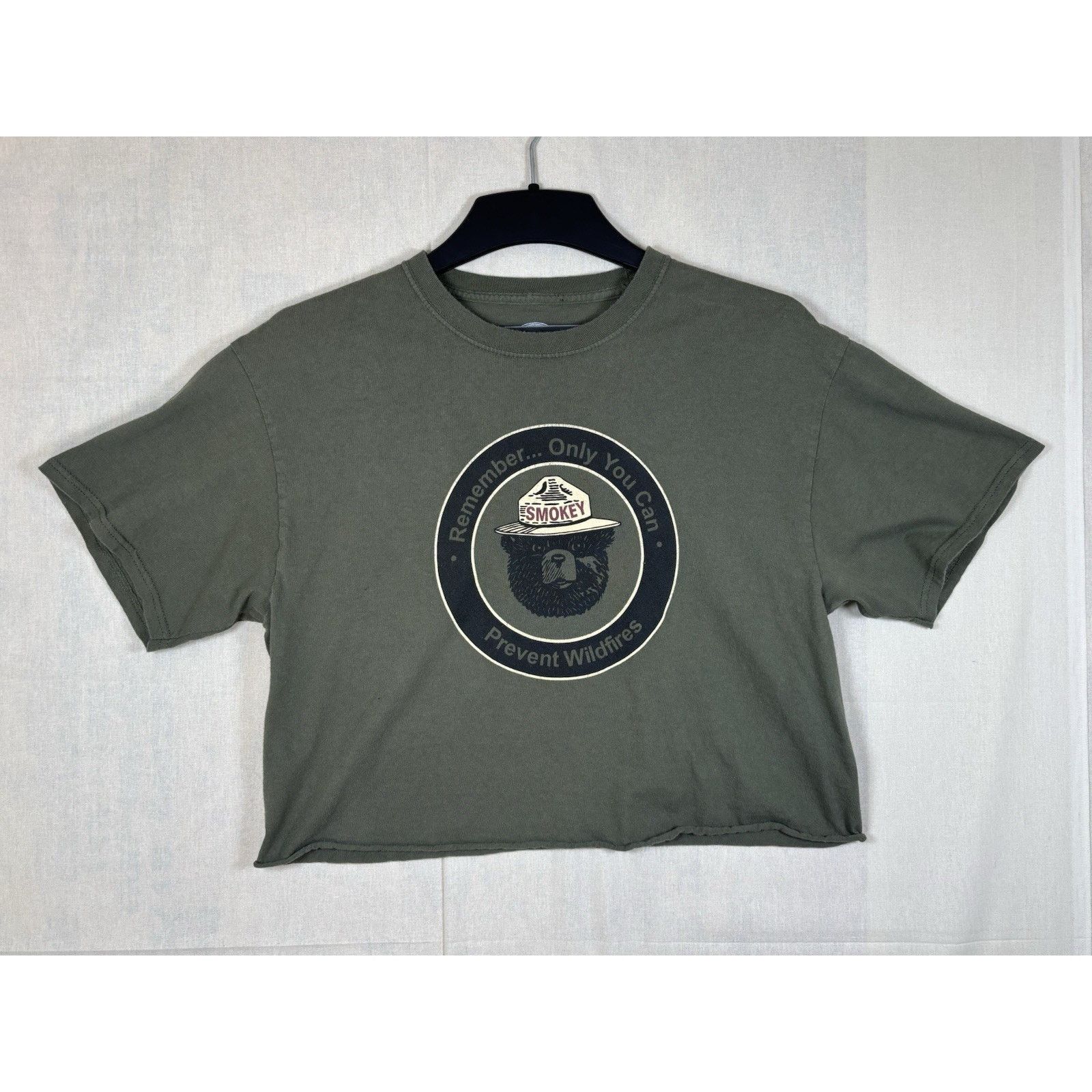 The Unbranded Brand Smokey The Bear Prevent Forest Wildfire Cropped T-Shirt LG Size US L / EU 52-54 / 3 - 1 Thumbnail
