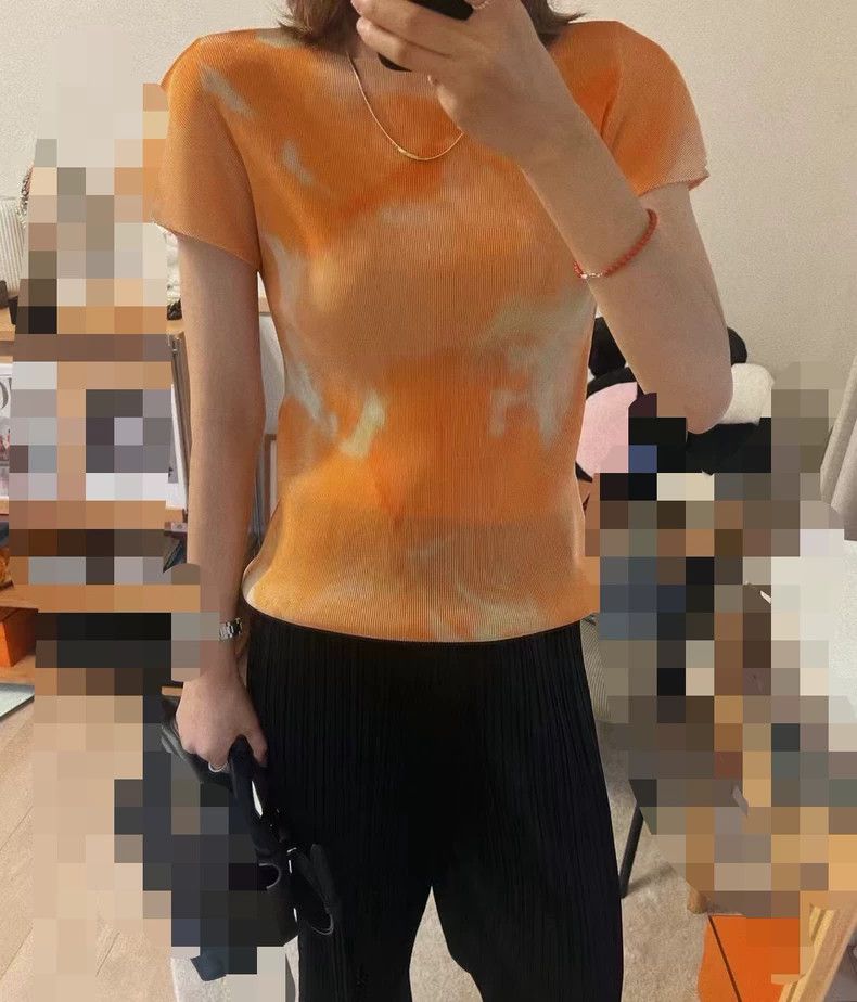 Issey Miyake Issey Miyake size:3 Orange tie-dye short-sleeved shirt Size S / US 4 / IT 40 - 1 Thumbnail