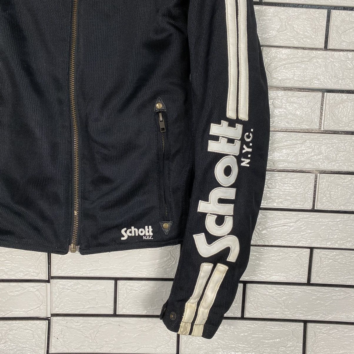 Schott Vintage Biker Motorcycle Jacket Schott NYC Big Logo Size US M / EU 48-50 / 2 - 6 Thumbnail