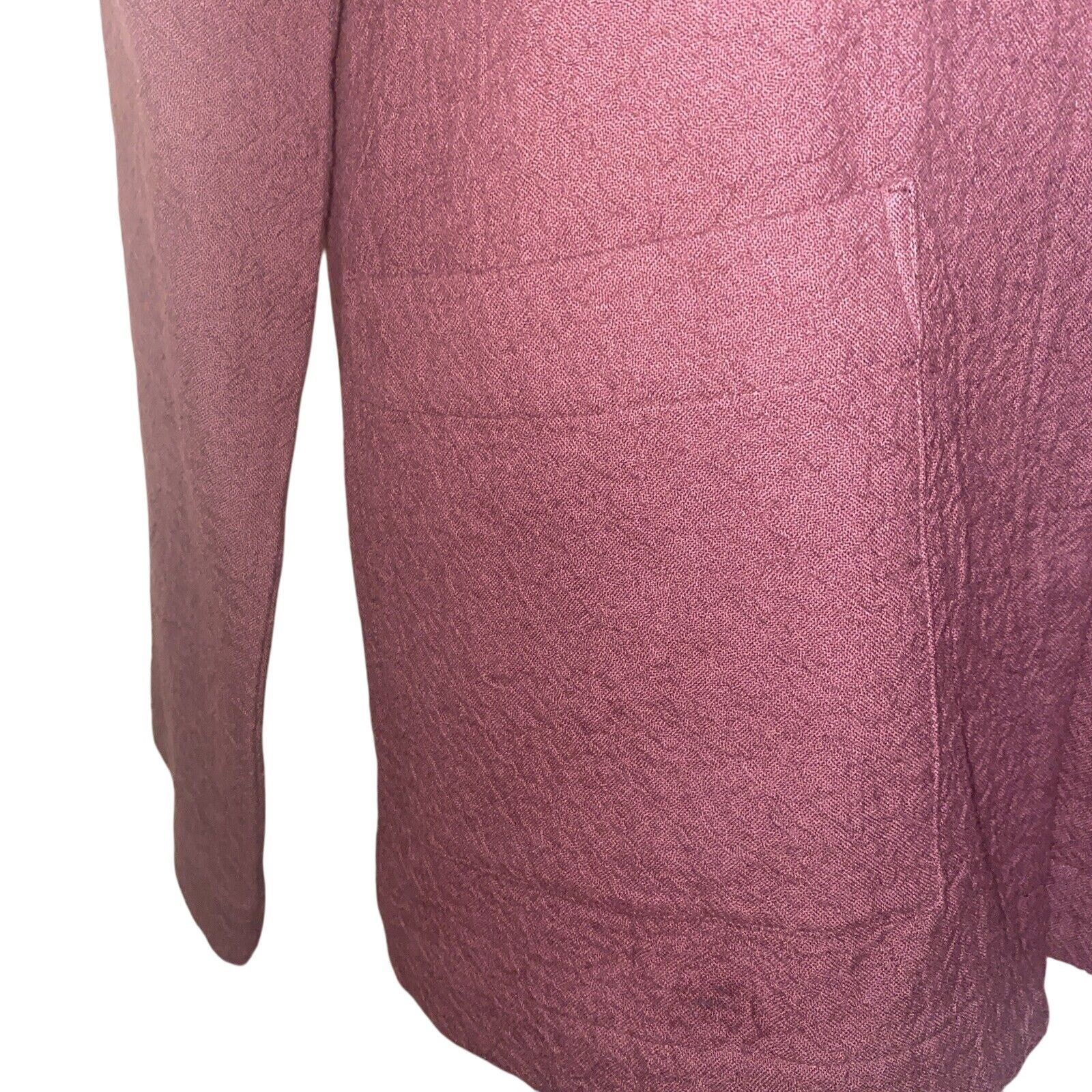 Eileen Fisher Eileen Fisher Size Medium Burgundy Minimalist Classic Blazer Size M / US 6-8 / IT 42-44 - 2 Thumbnail
