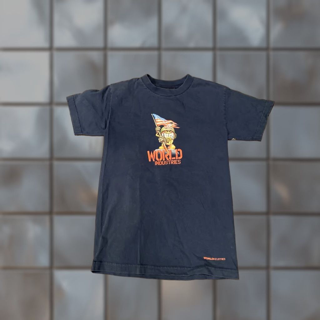 World Industries VINTAGE World Industries T-Shirt Blue Small Skateboarding Flameboy Mens Short Sleeve S Size US S / EU 44-46 / 1 - 1 Thumbnail