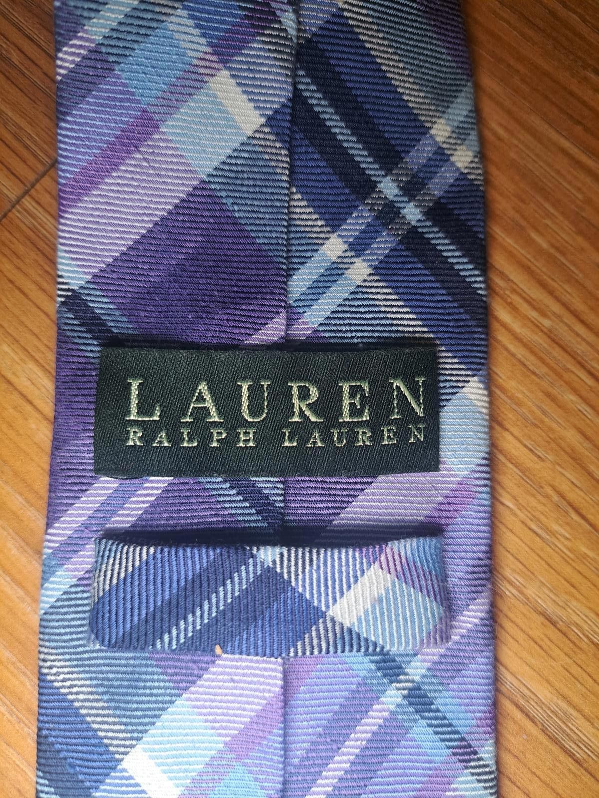 Polo Ralph Lauren Ralph Lauren Linen Silk Tie Purple Multicolor Plaid Handmade Size ONE SIZE - 2 Thumbnail