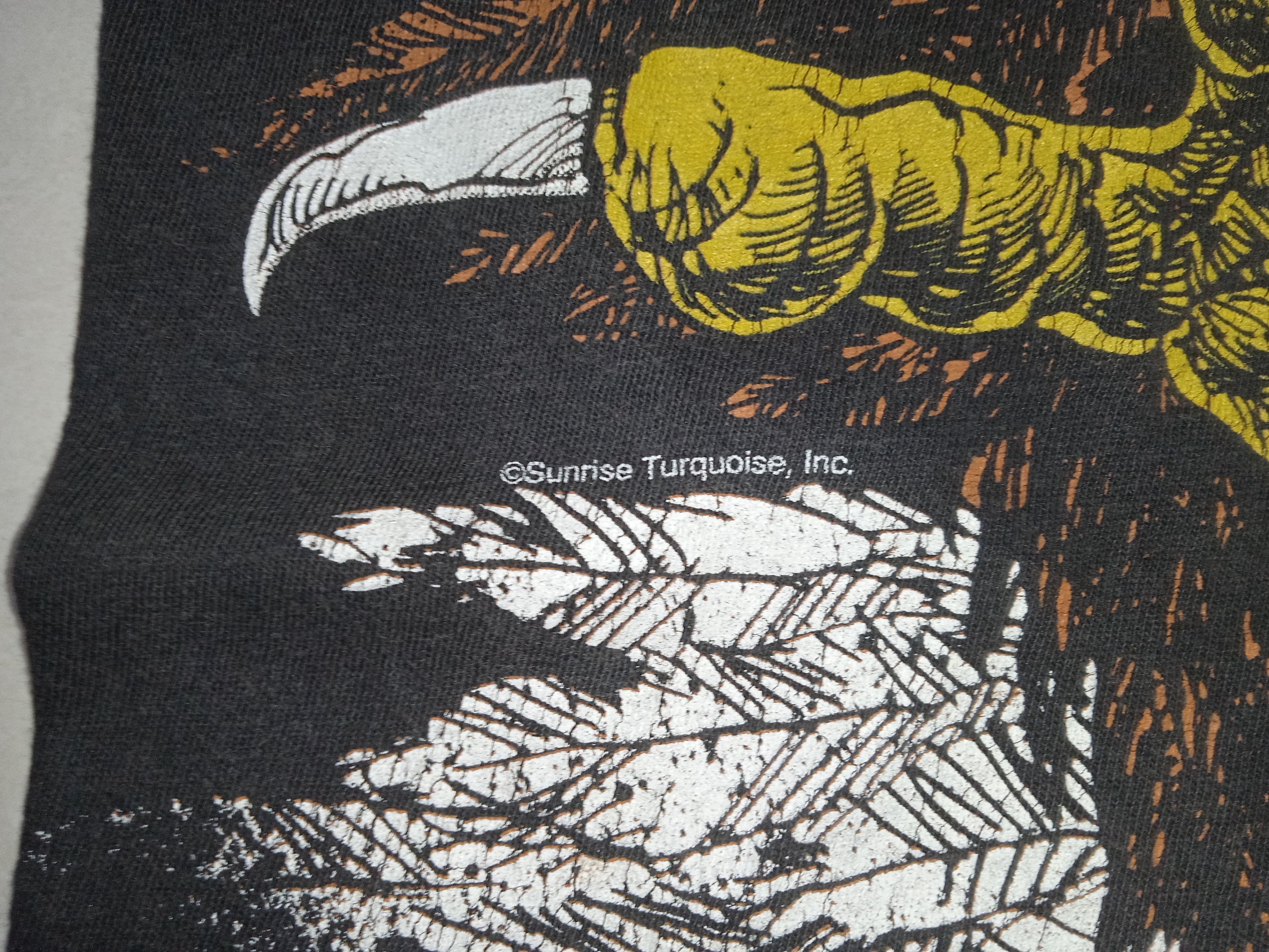 Vintage Vintage 90s Eagle AOP T Shirt Travis Scott LaFlame Size US L / EU 52-54 / 3 - 4 Thumbnail