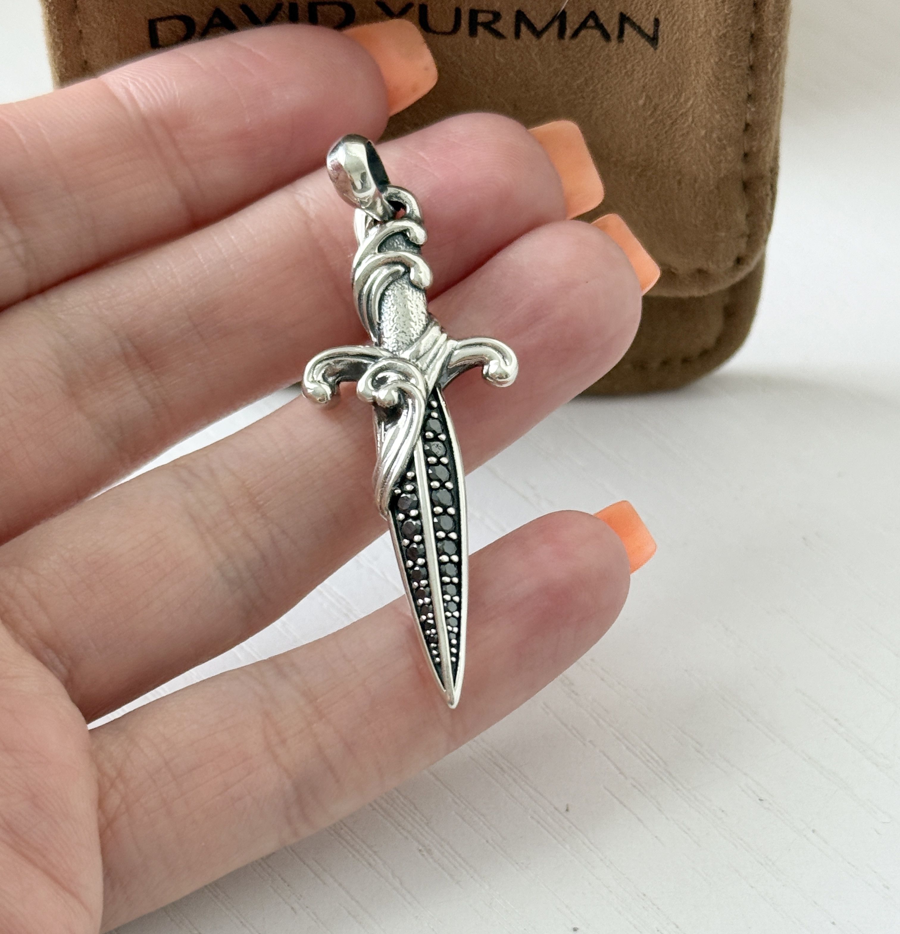 David Yurman david yurman sterling silver black diamond dagger pendant Size ONE SIZE - 3 Thumbnail