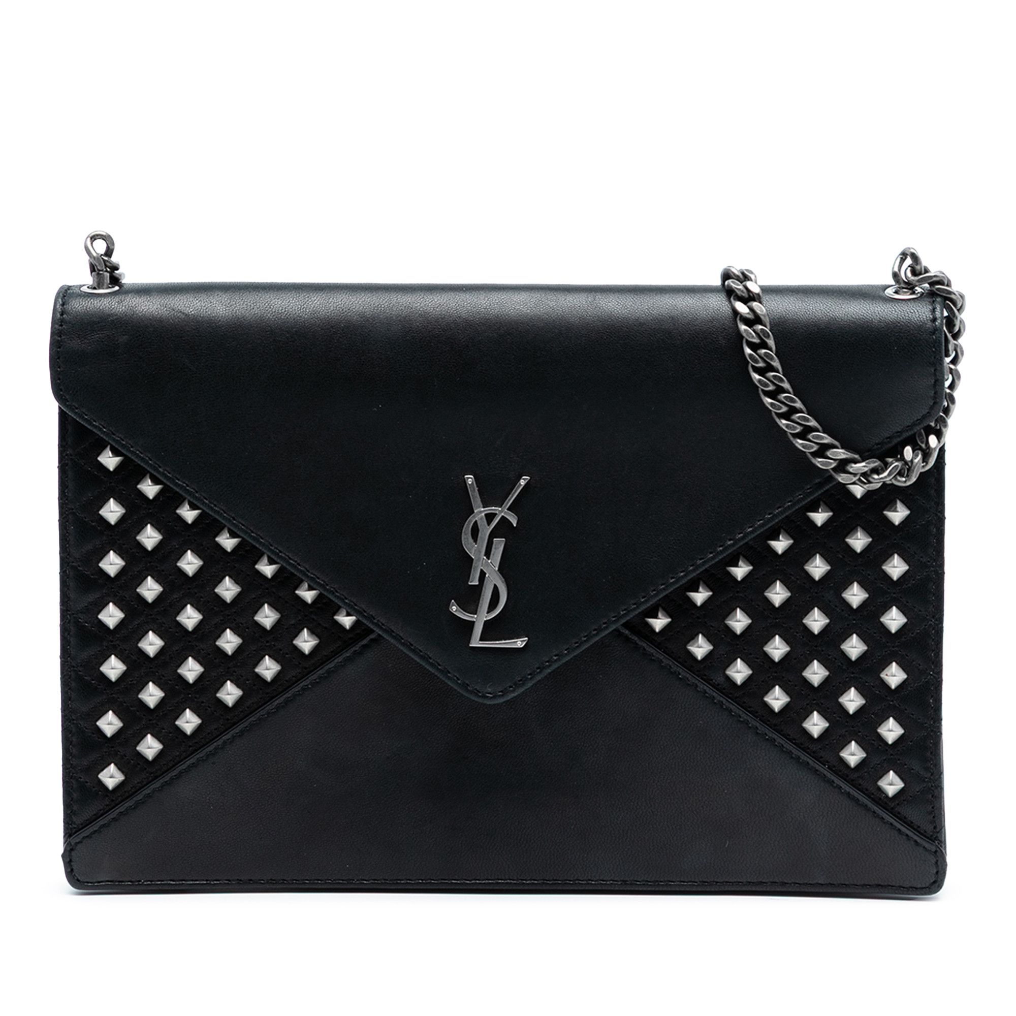 Yves Saint Laurent Yves Saint Laurent Quilted Lambskin Studded Monogram Gaby Shoulder Bag Size ONE SIZE - 1 Thumbnail