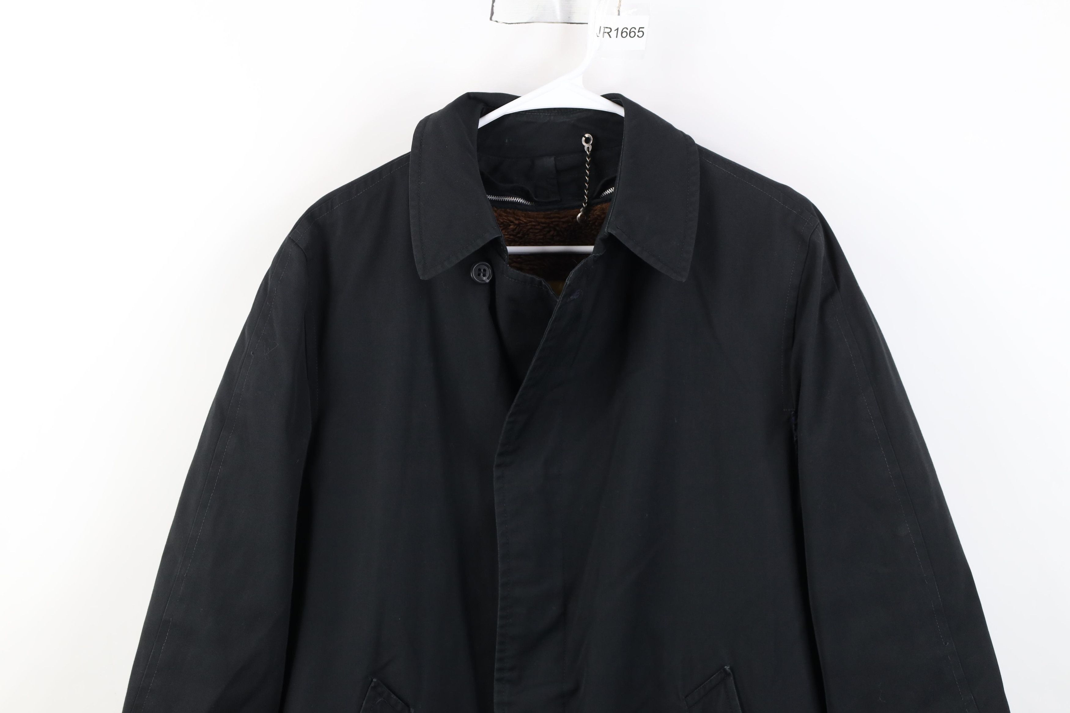 Vintage Vintage 50s 60s Lined Trench Coat Rain Jacket Black USA Size US L / EU 52-54 / 3 - 2 Thumbnail