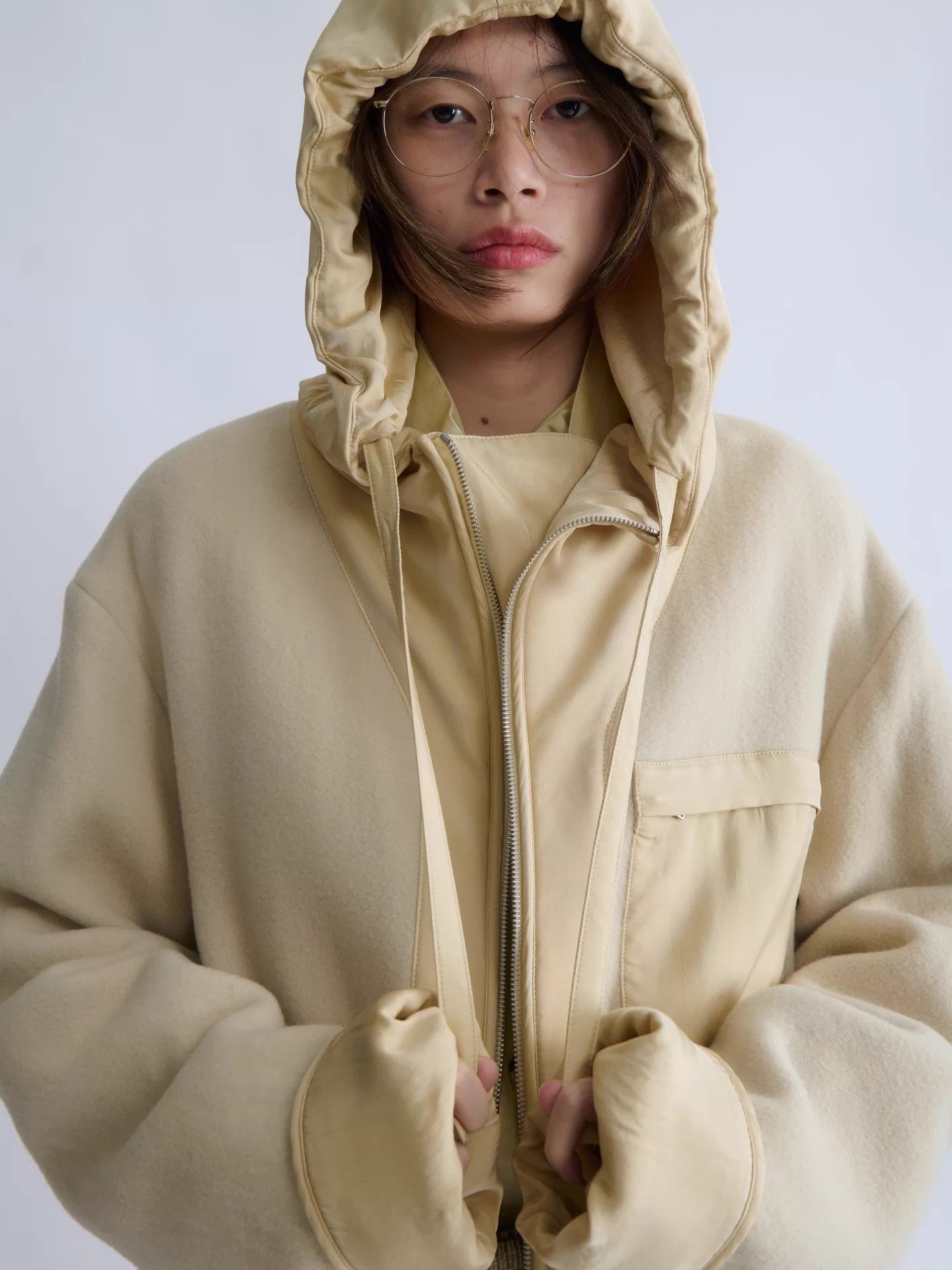 Jil Sander JIL SANDER+ Men’s Beige Double Face Wool Hooded Jacket Size US M / EU 48-50 / 2 - 6 Thumbnail