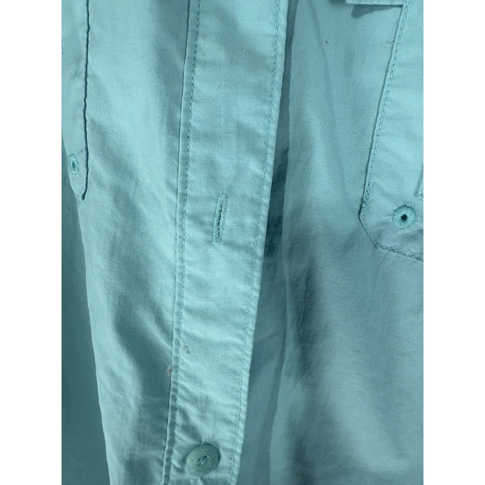 Altea Columbia PFG Button Up Men’s XL Teal Nylon Polyester Breather Lightweight Pockets Logo Embroidered Casual Workwear Shirt Size US XL / EU 56 / 4 - 5 Thumbnail