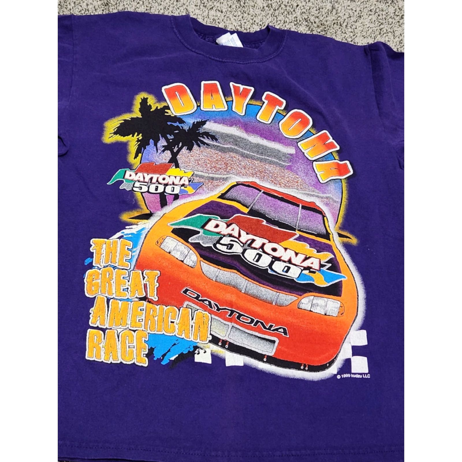 Gildan VINTAGE Daytona 500 All Over Print T-Shirt Rare Double Sided Gildan Crew Neck Men M Purple 90s Nascar Dale Earnhardt Racing 1999 Size US M / EU 48-50 / 2 - 2 Thumbnail