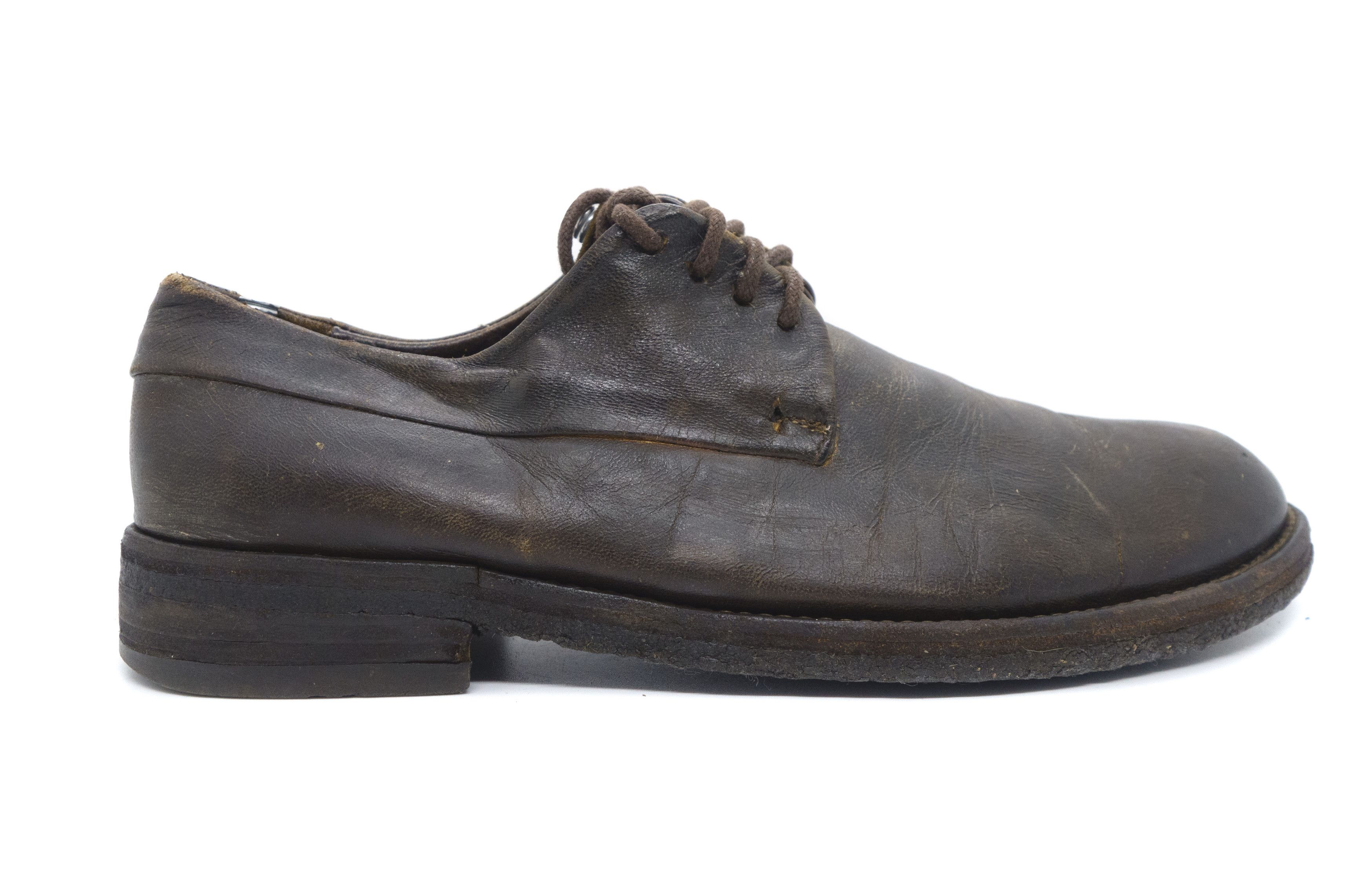 Armani Prive 00S Distressed Leather Low Shoes Vintage Size US 9 / EU 42 - 2 Thumbnail
