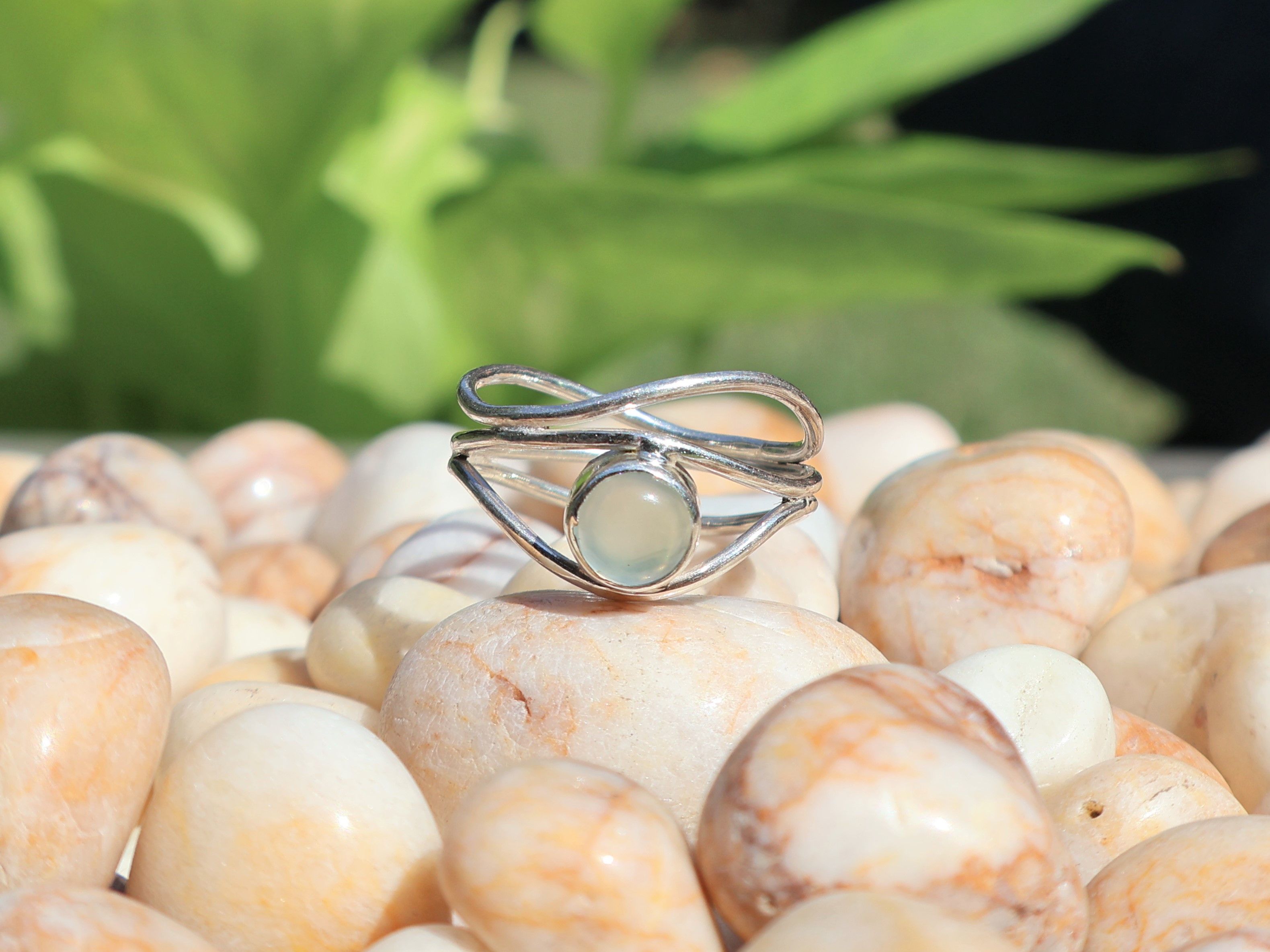 Handmade Aqua Chalcedony Ring, Sterling Silver Handmade Women Ring, Size ONE SIZE - 2 Thumbnail