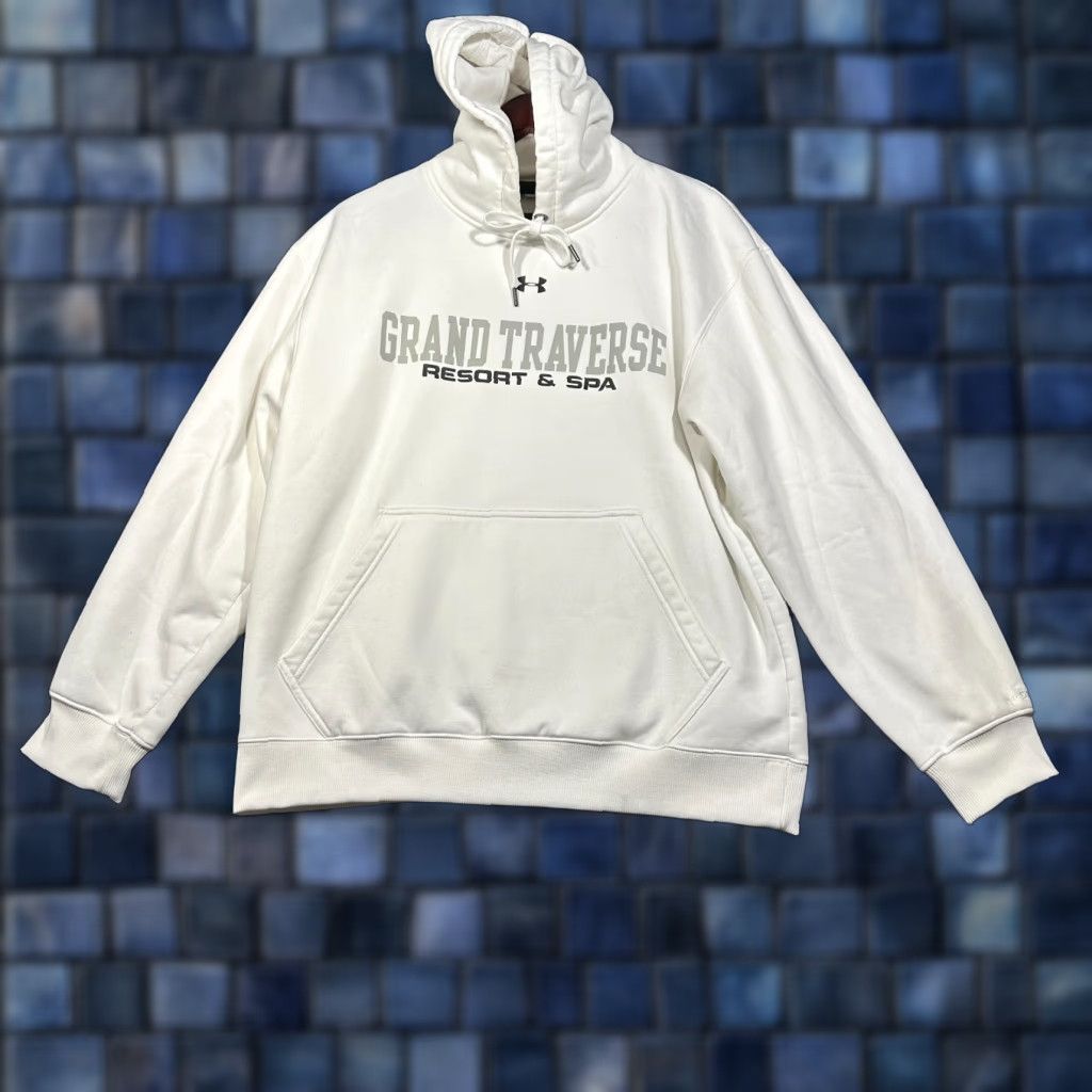 Under Armour Under Armour Hoodie Mens M White Logo Pullover Knit Loose Fit Size US M / EU 48-50 / 2 - 1 Thumbnail