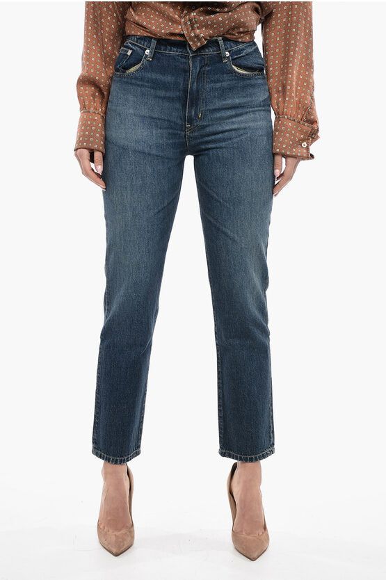 image of Kenzo Dark Wash Asago Straight Fit Denims 18Cm in Blue, Women's (Size 29)