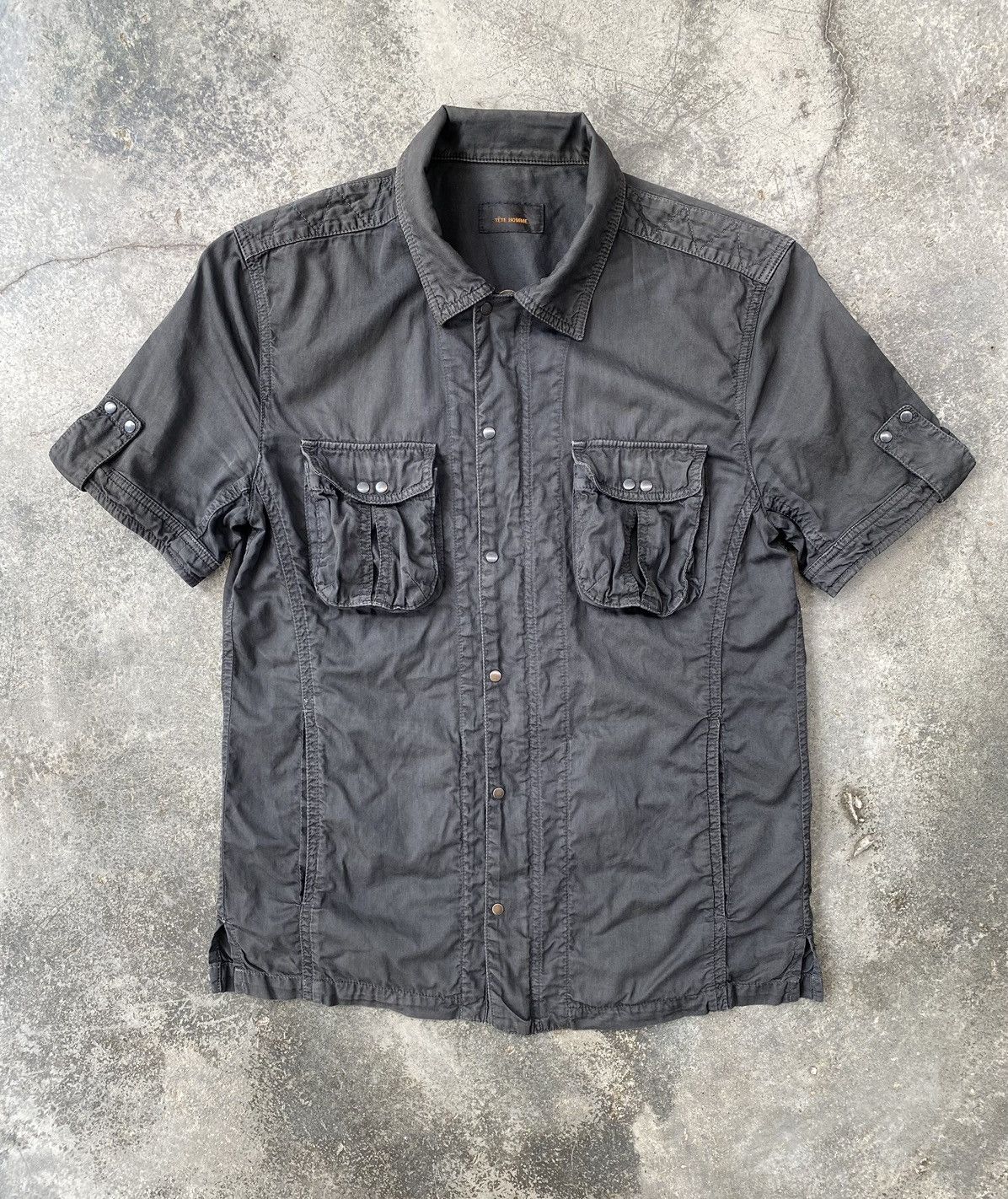 Tete Homme Vintage Tete Homme Issey Miyake Distressed Button up Size US S / EU 44-46 / 1 - 1 Thumbnail