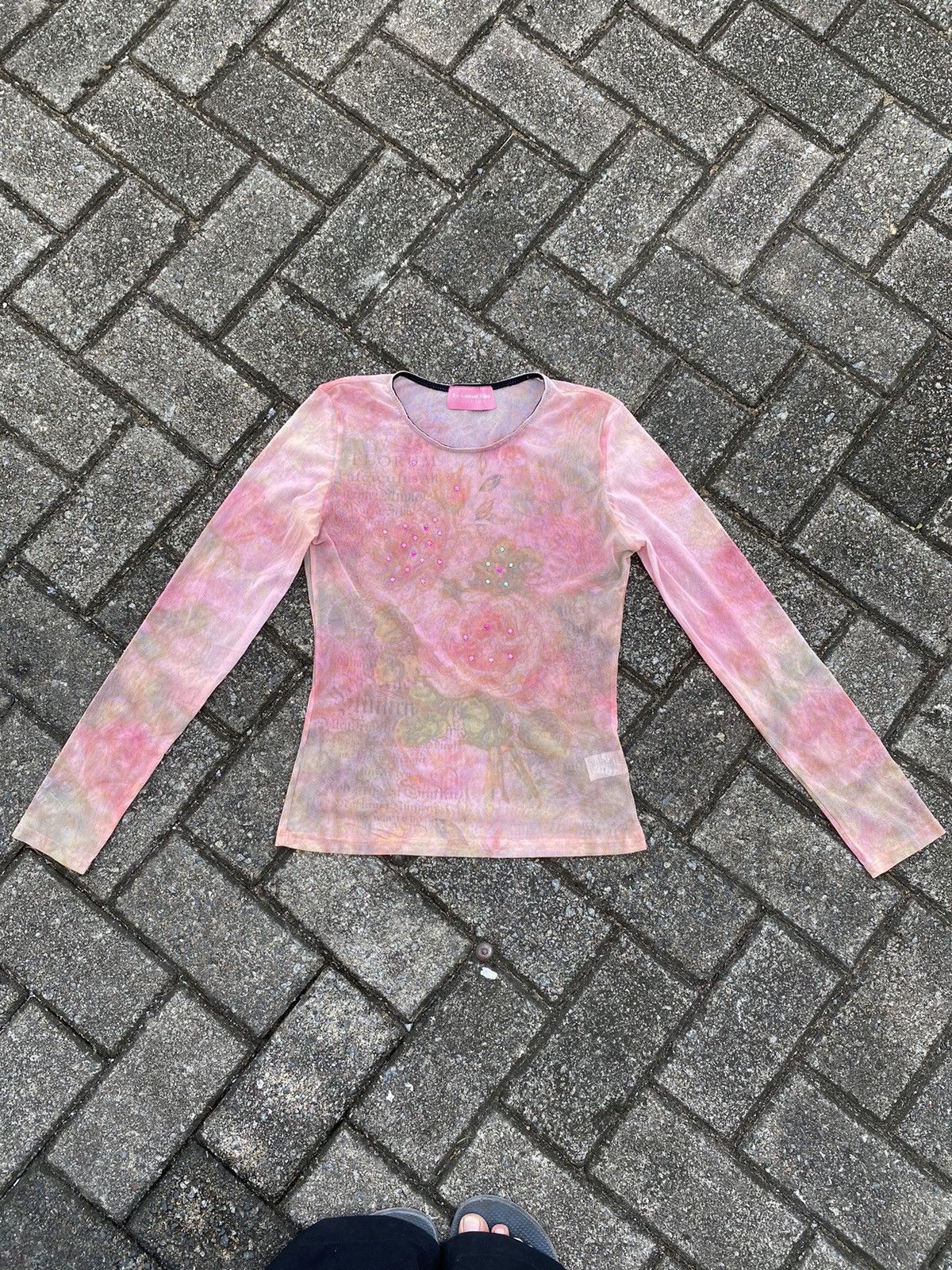 If Six Was Nine La Lotus Bleu Rose Poem Sheer Top Jean Paul Gaultier Style Size US M / EU 48-50 / 2 - 10 Thumbnail