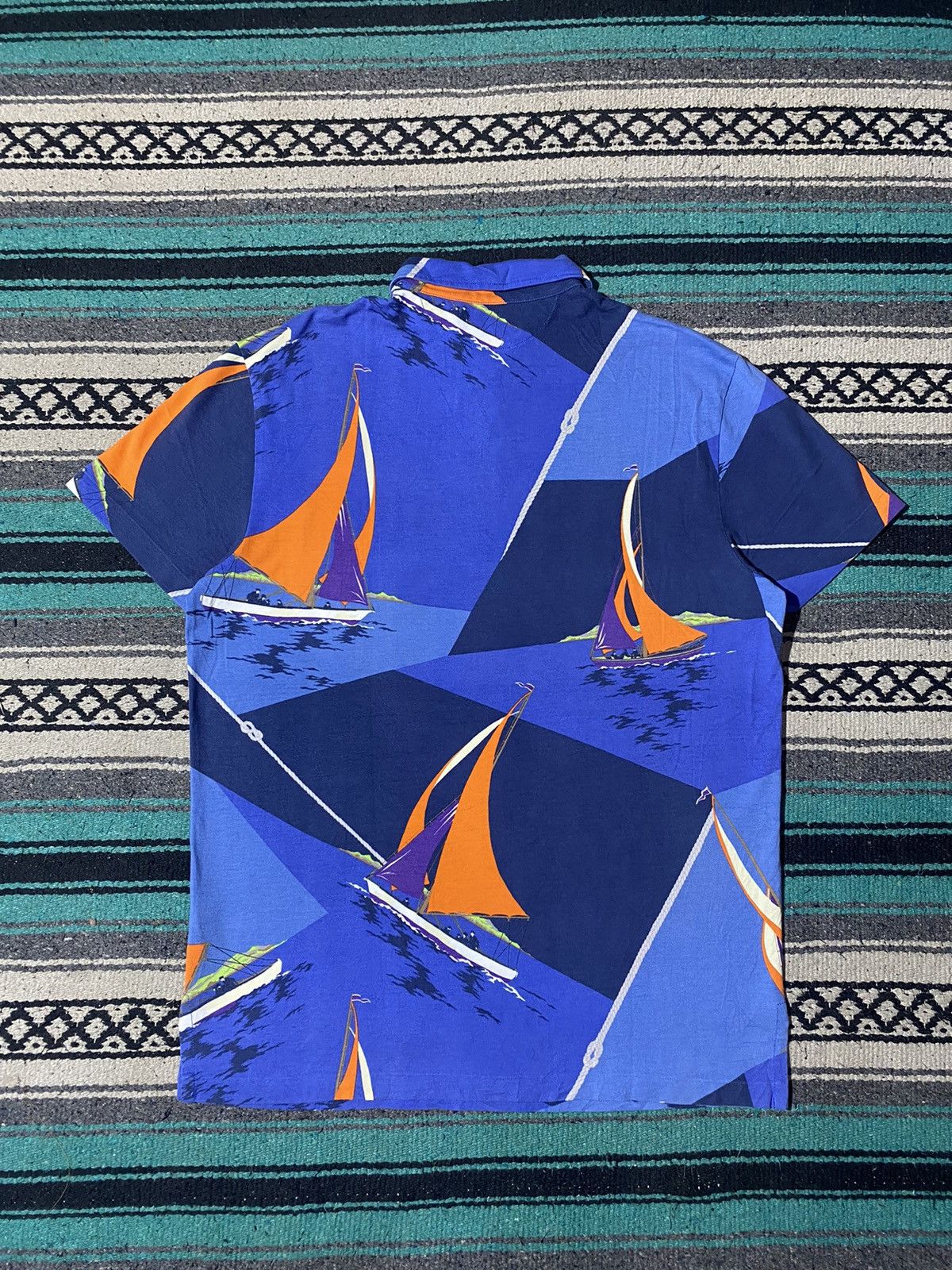 Polo Ralph Lauren Vintage Polo Ralph Lauren Sailing Printed Polo Shirt Size US M / EU 48-50 / 2 - 5 Thumbnail