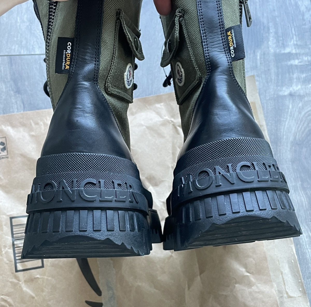 Designer × Moncler Moncler 10US Konture Leather Cordura Combat Ankle Boots Size US 10 / EU 43 - 10 Thumbnail