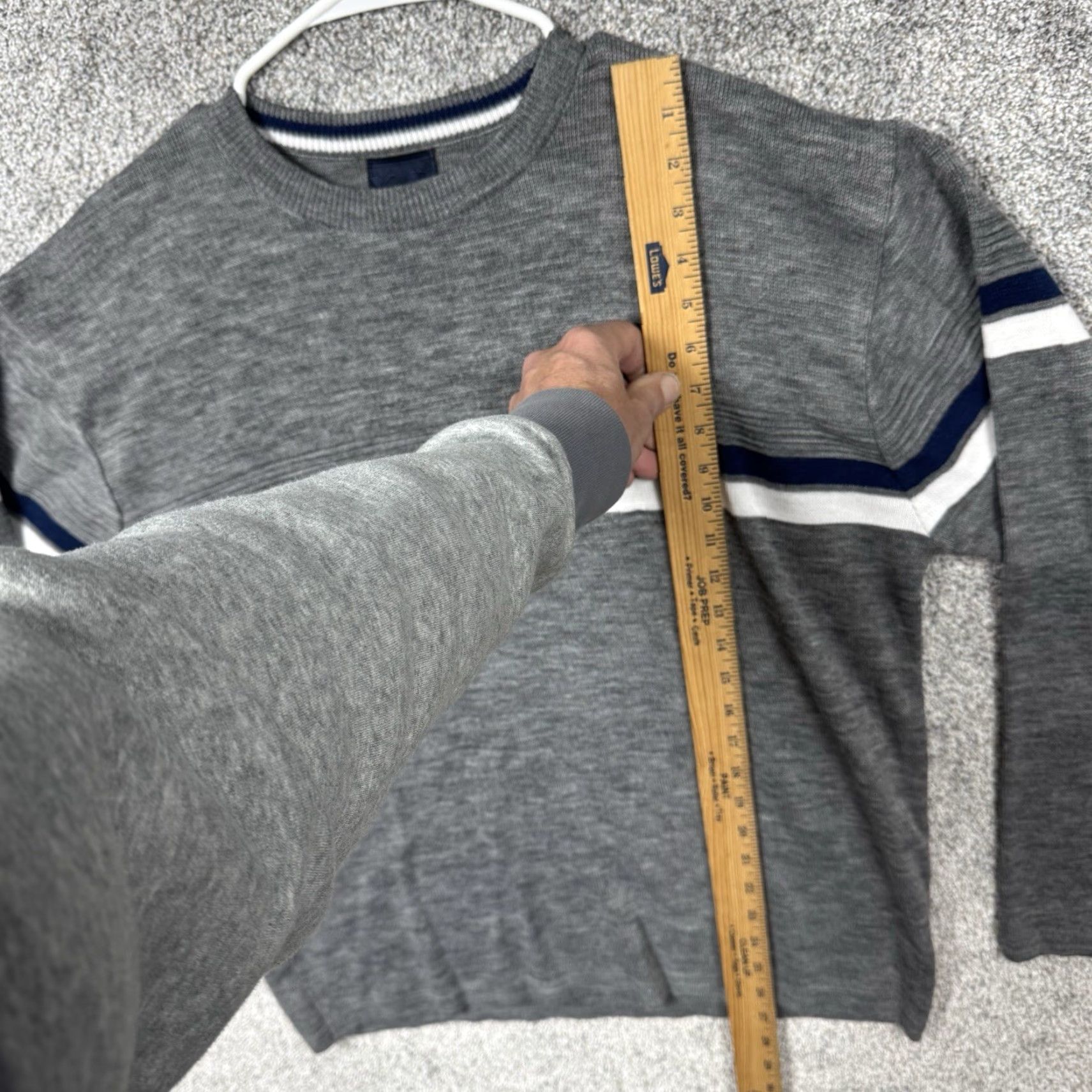 Vintage VINTAGE 90s Xtreme Gear Sweater Large Knit Grandpa Classic Cozy Academia Skater Sweater Mens Regular L Gray Knit Crew Neck Long Sleeve Size US L / EU 52-54 / 3 - 3 Thumbnail