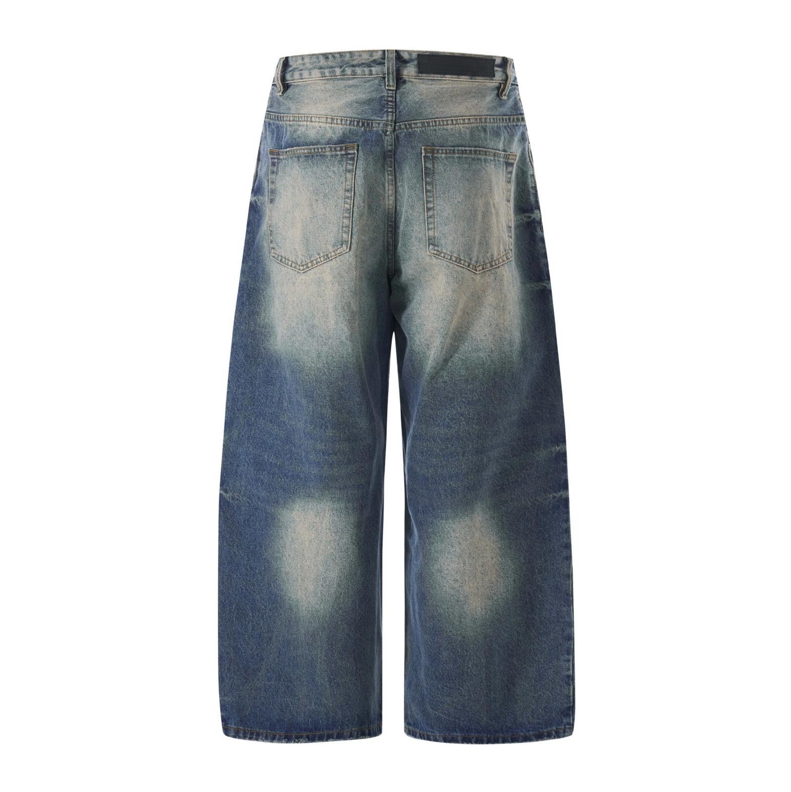 Japanese Brand Blue Distressed Wide Leg Denim Jeans, Graffiti Print Size US 30 / EU 46 - 5 Thumbnail