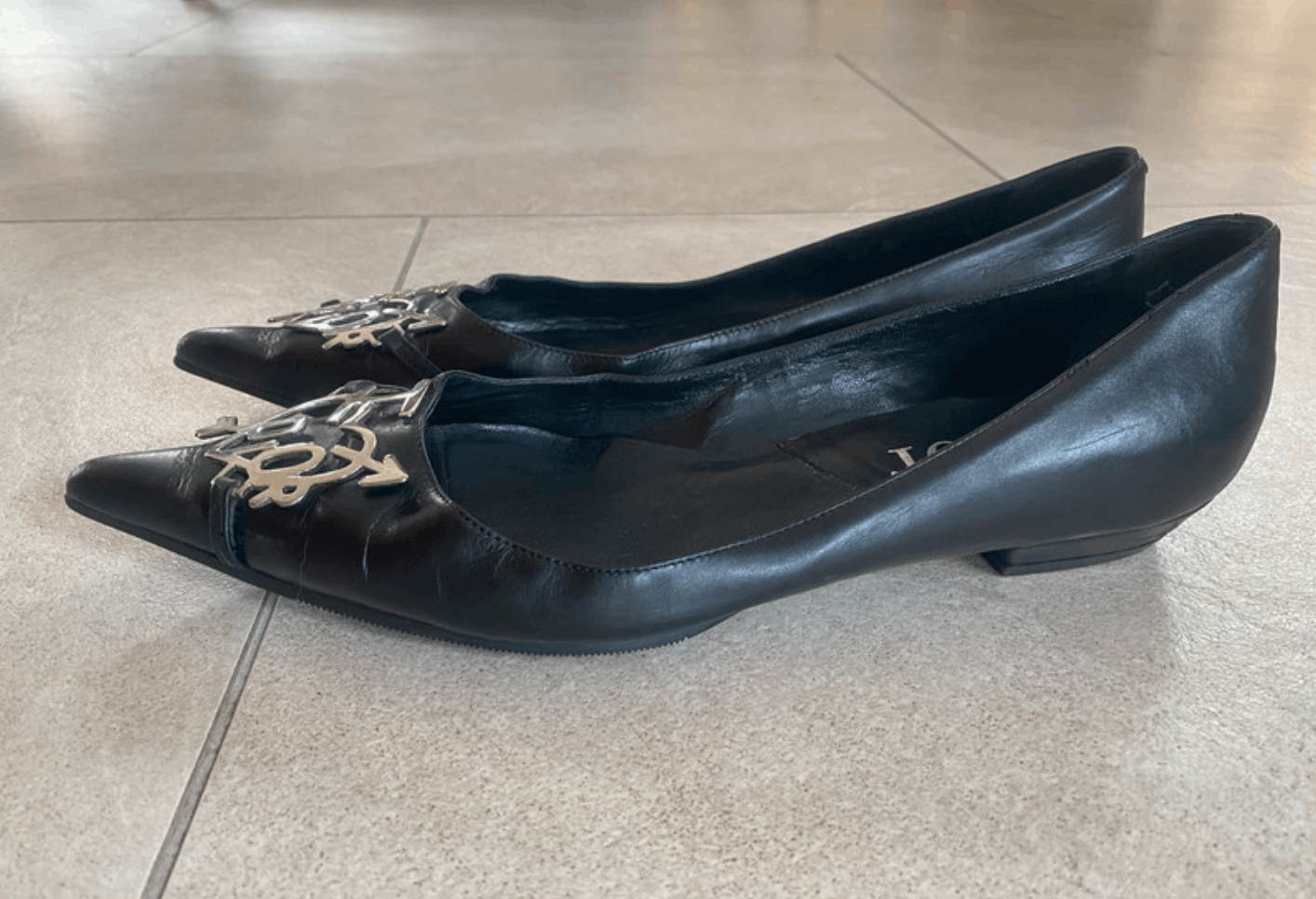 Dior Dior Shoes Ballet Heels Mules 2000 Black Leather Vintage Size US 6 / IT 36 - 7 Thumbnail