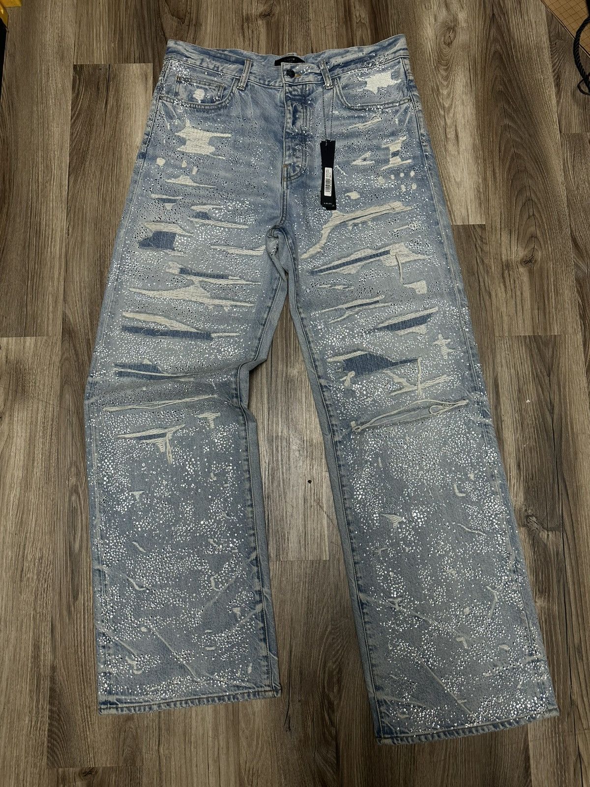 Amiri Amiri Jeans Crystal Embellished Denim Size US 33 - 1 Thumbnail