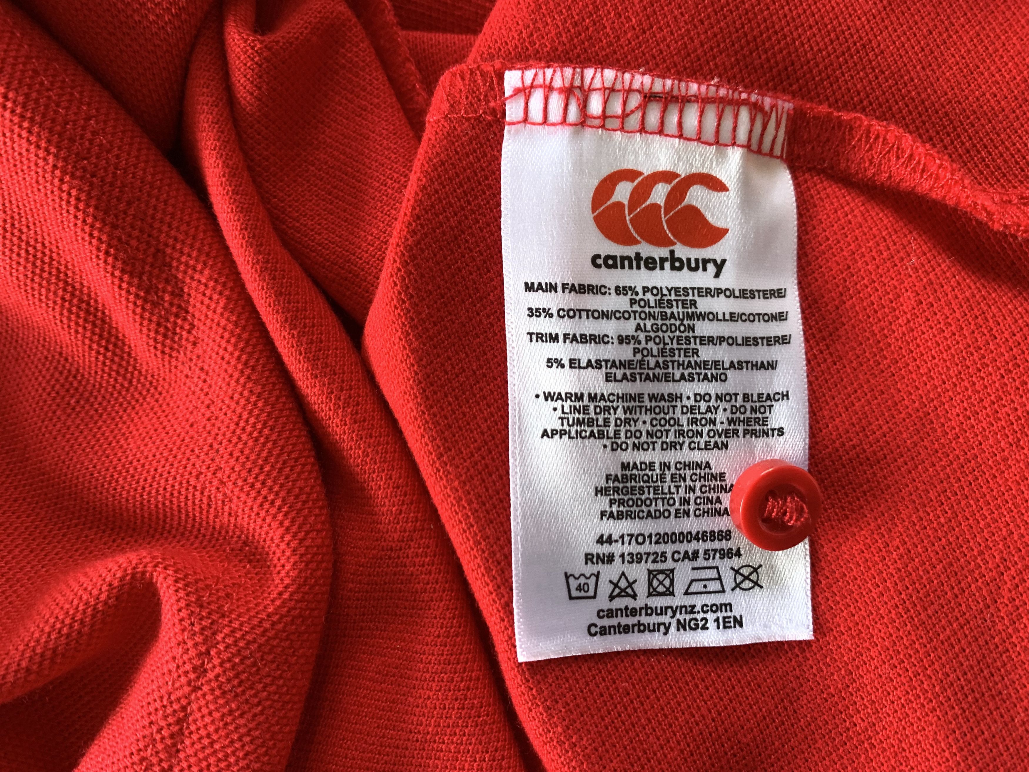 Canterbury of New Zealand Canterbury Red Rugby Polo T-Shirt Size US L / EU 52-54 / 3 - 7 Thumbnail