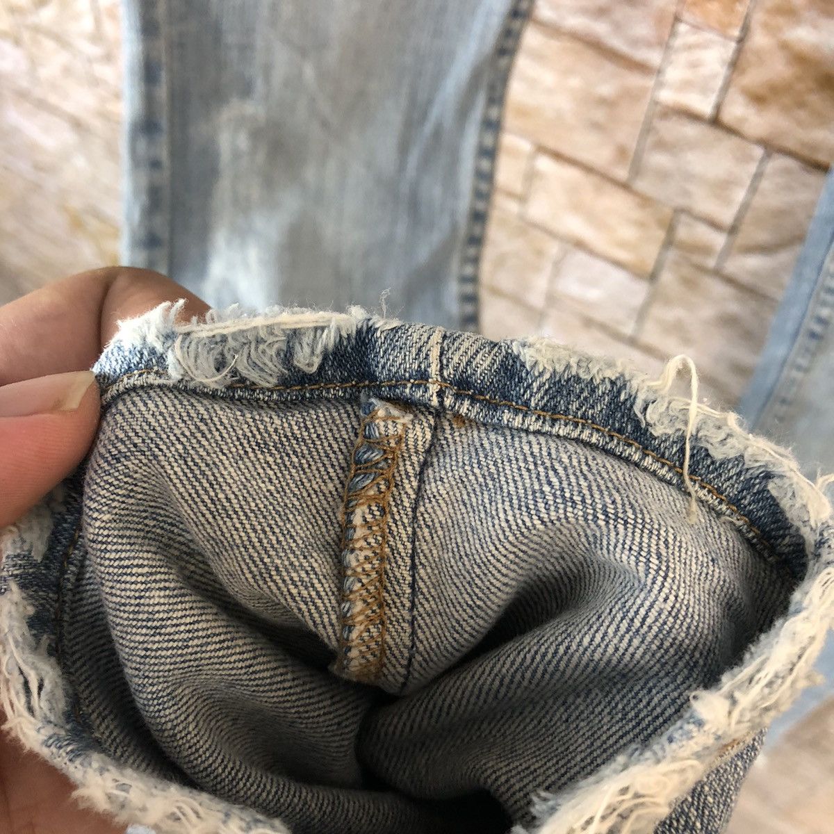Japanese Brand John Esraya Blue Distressed Denim Pants #A952 Size 27" / US 4 / IT 40 - 13 Thumbnail