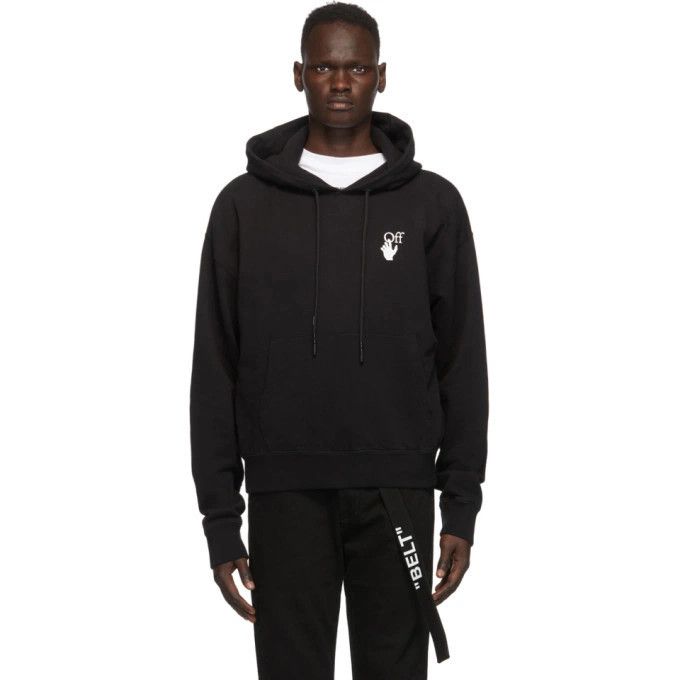 Off-White Black Cut Here Arrows Oversized Hoodie Size US XXS / EU 40 - 2 Thumbnail
